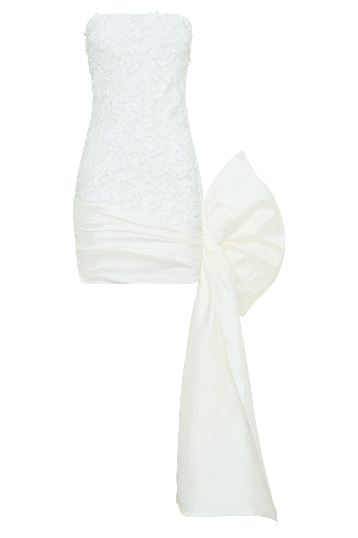 Franka Strapless Bow Mini Dress - White #10