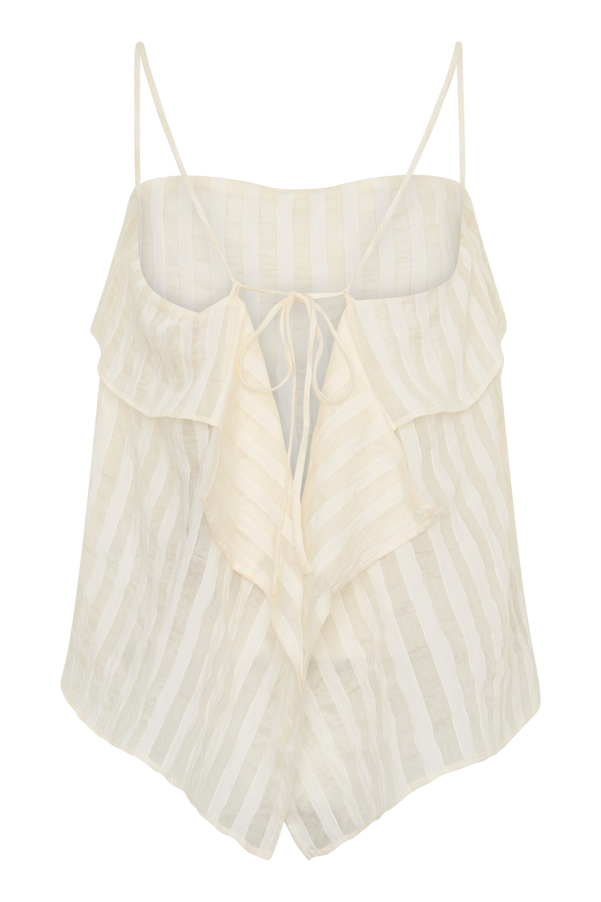 Adrina Striped Tie Back Sleeveless Top - Ivory