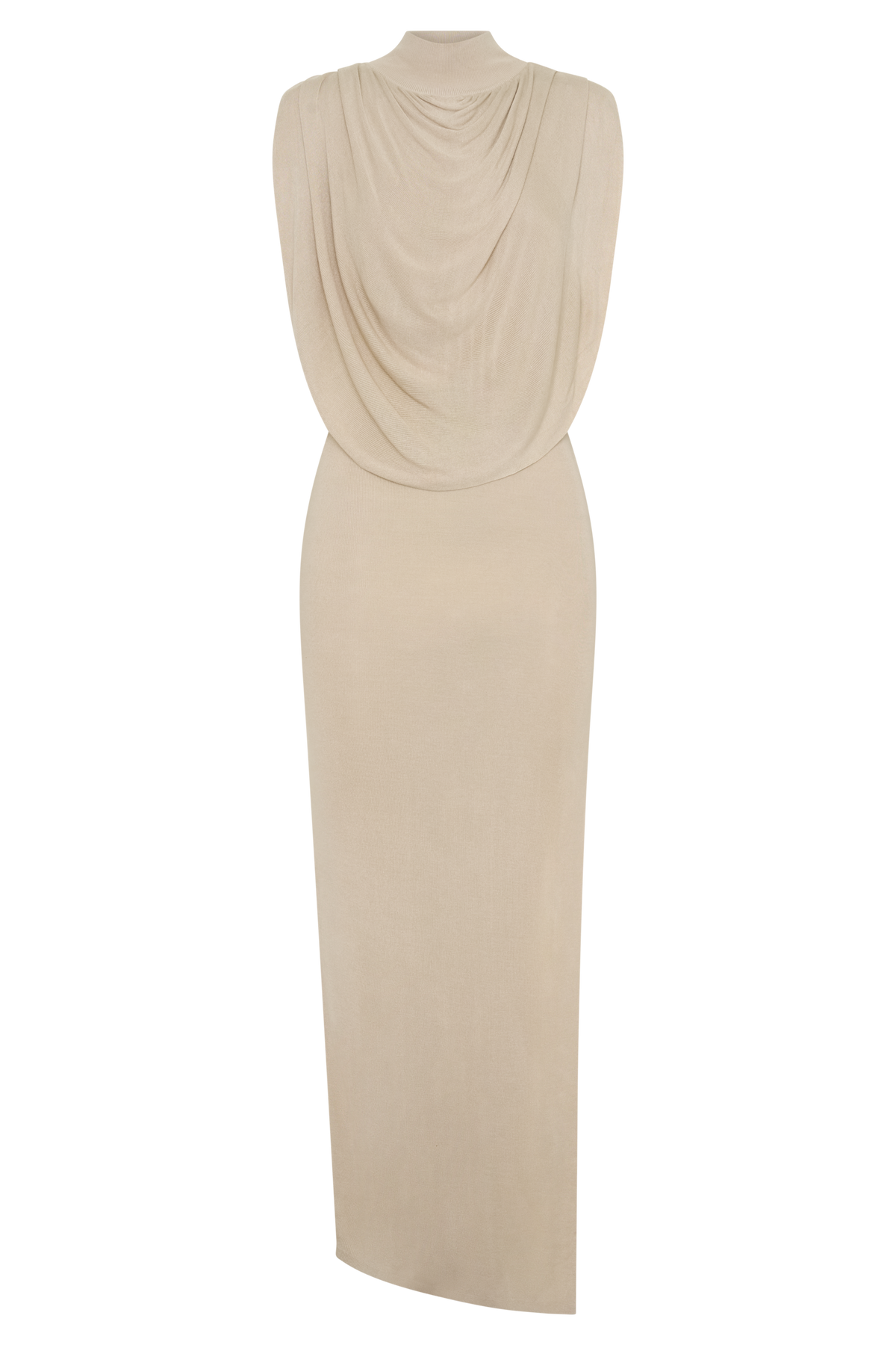Alexandre Drape Front Knit Maxi Dress - Nude