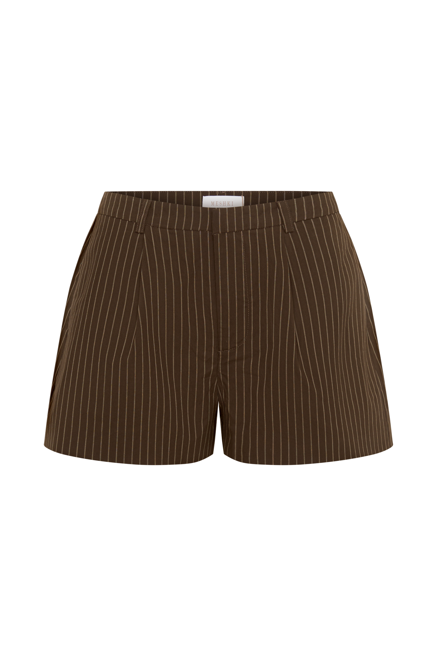 Alina Pintuck Cotton Shorts - Chocolate #9