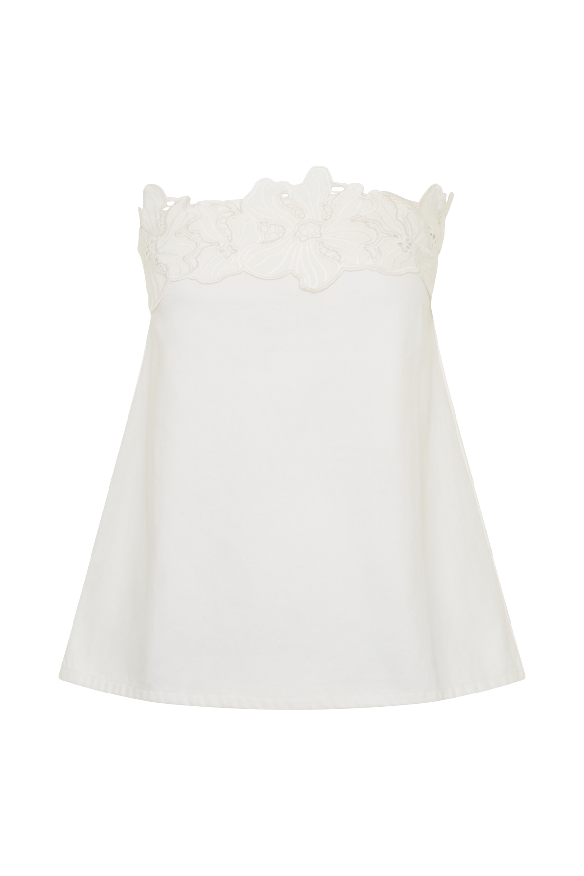 Anamarie Denim Floral Strapless Top - White #2