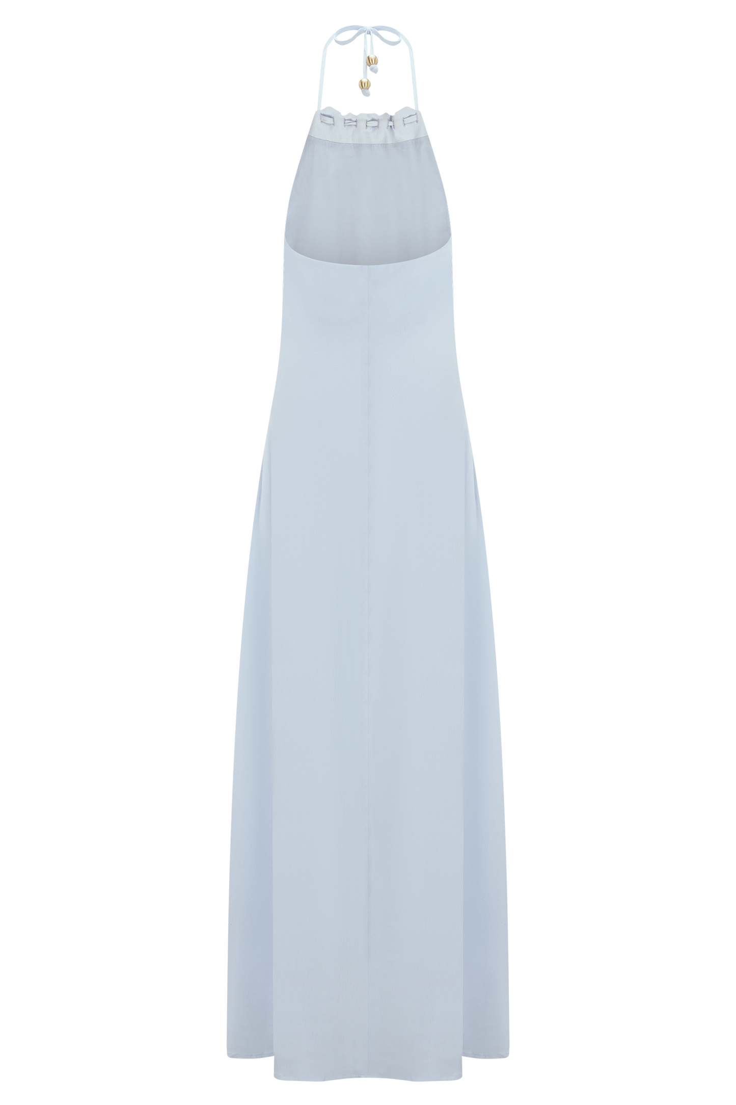 Abeda Cotton Maxi Dress With Hardware - Pale Blue
