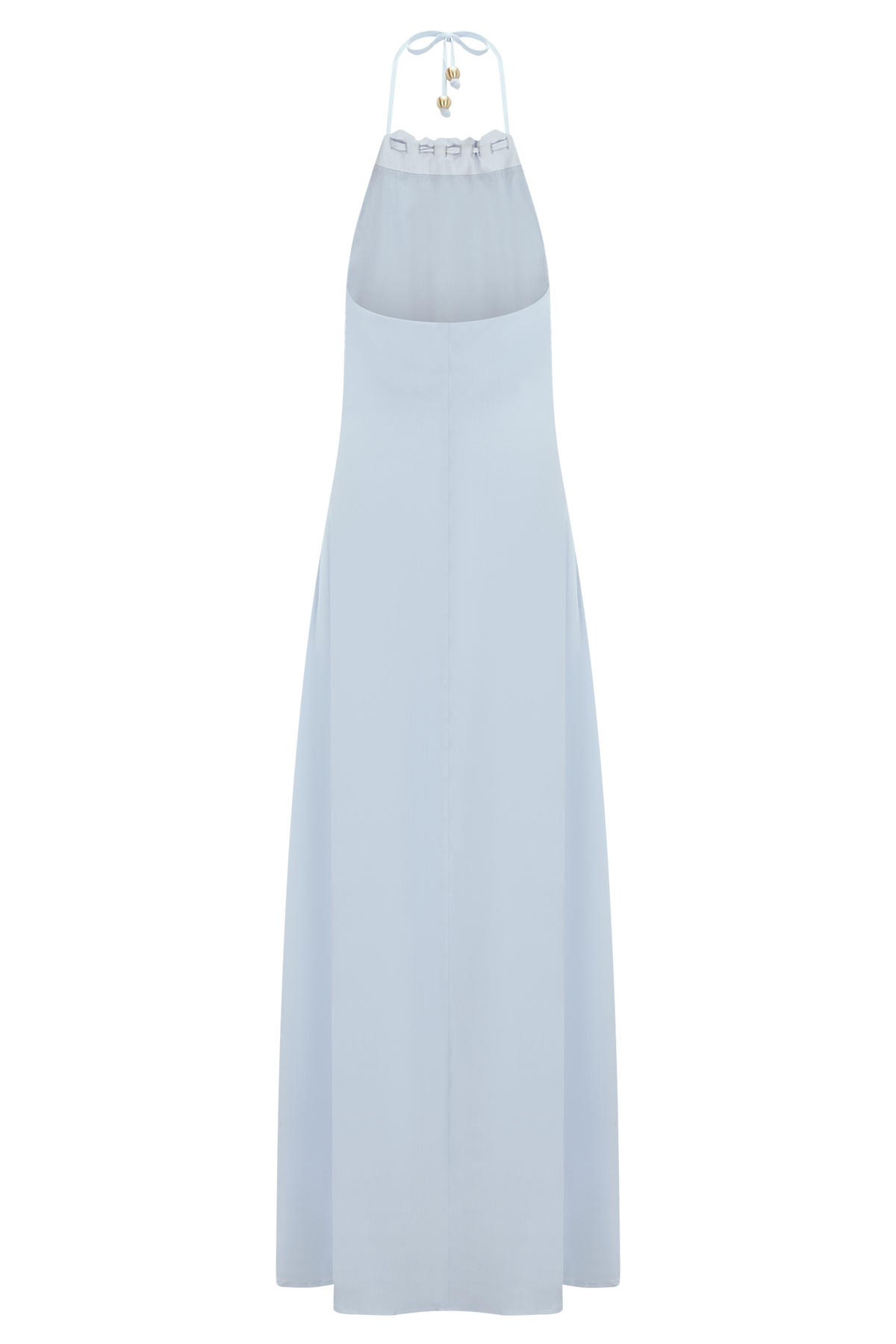 Abeda Cotton Maxi Dress With Hardware - Pale Blue
