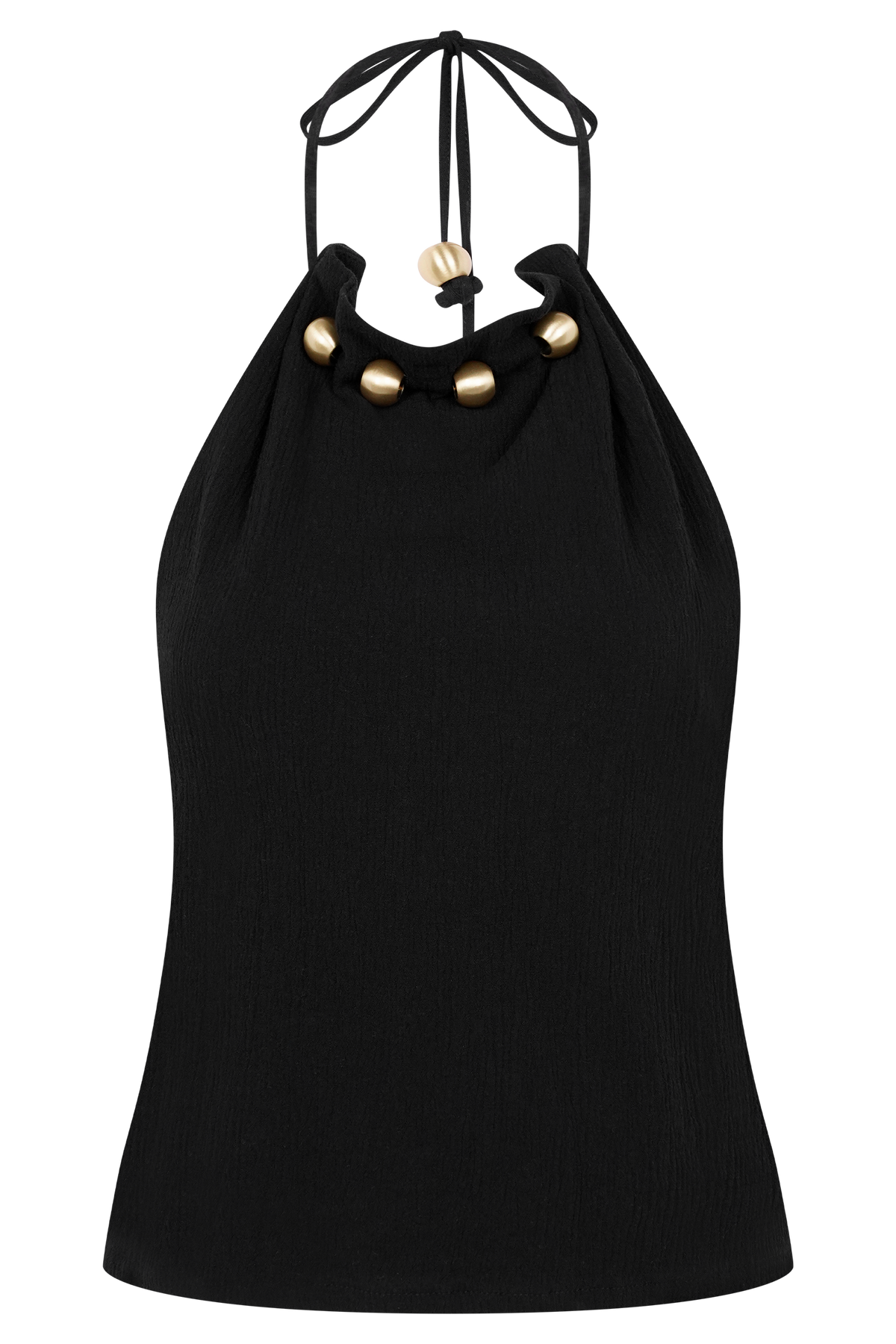 Abeda Cotton Top With Hardware - Black #6