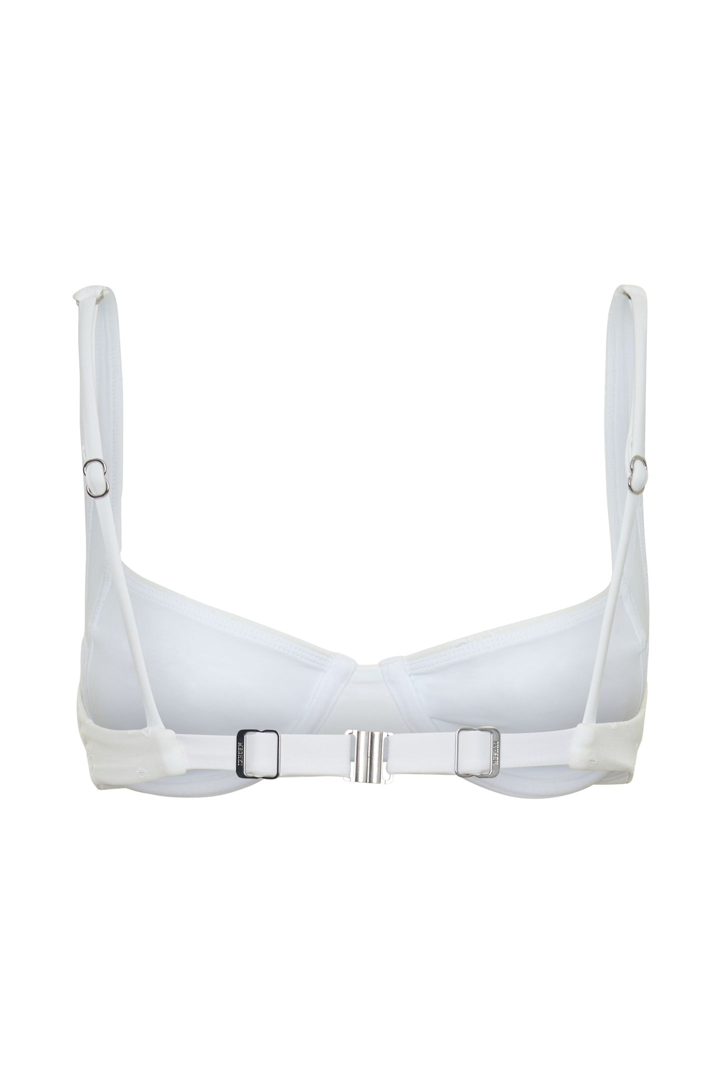 Abra Underwire Apex Bikini Top - White Textured Fabric