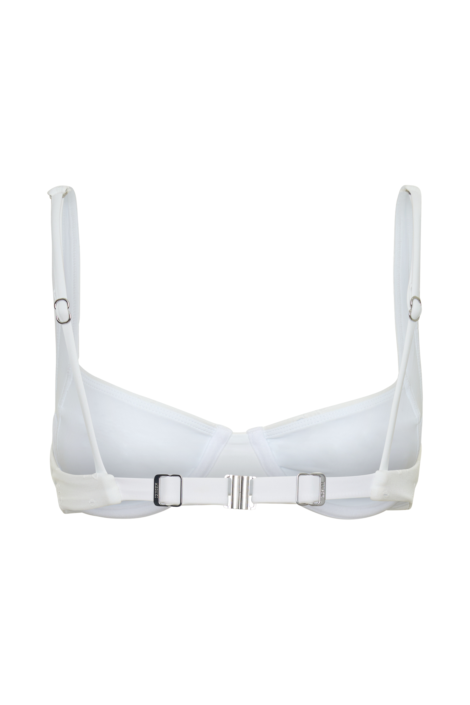 Abra Underwire Apex Bikini Top - White Textured Fabric #12