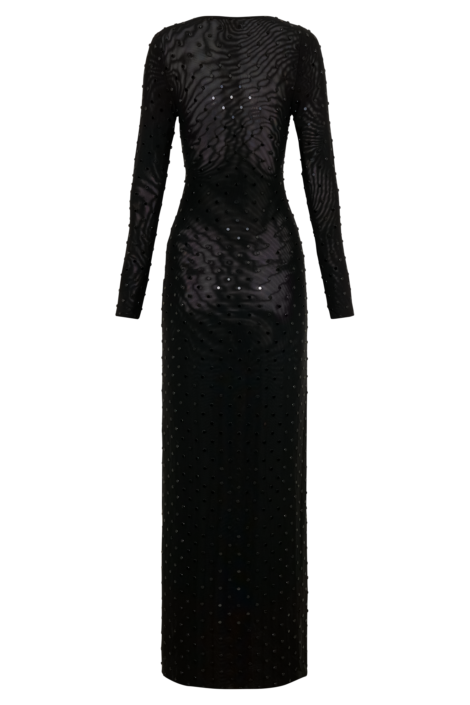 Acadia Diamante Long Sleeve Maxi Dress - Black #10