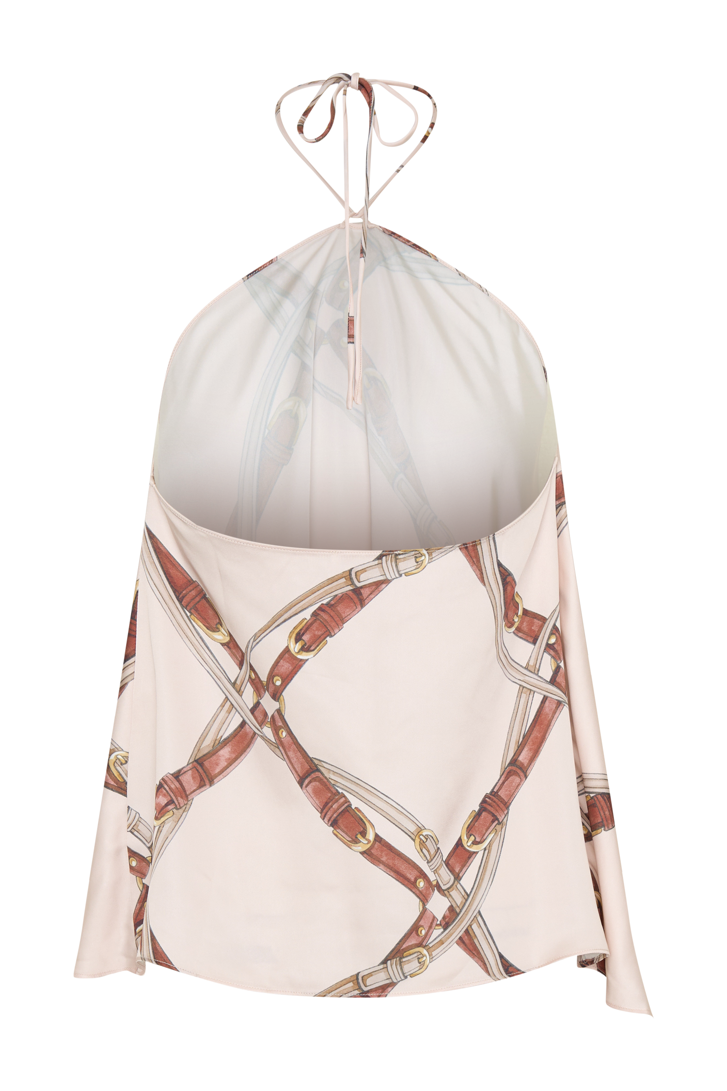 Adelaide Draped Satin Halter Top - Chain Print #8