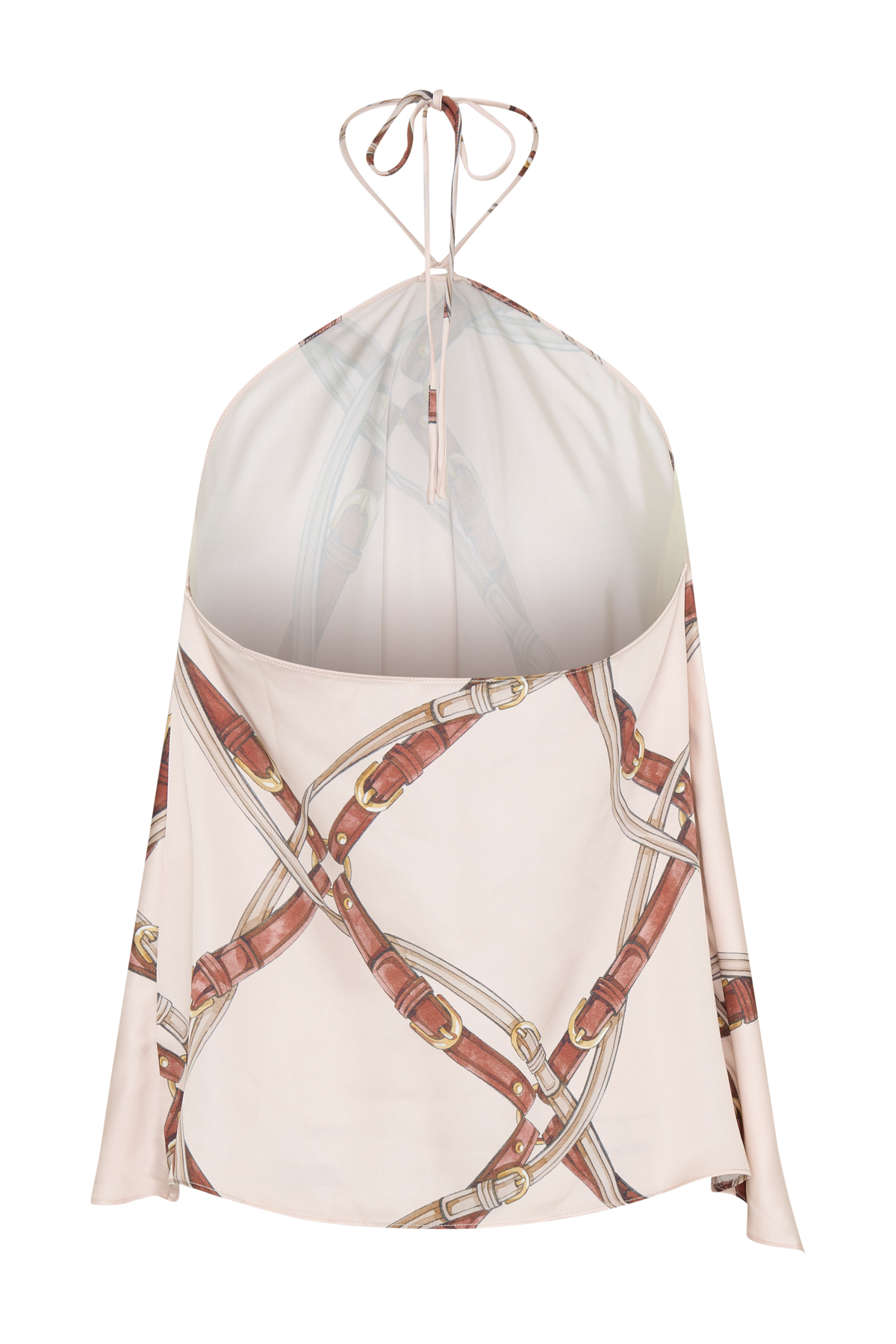 Adelaide Draped Satin Halter Top - Chain Print #8