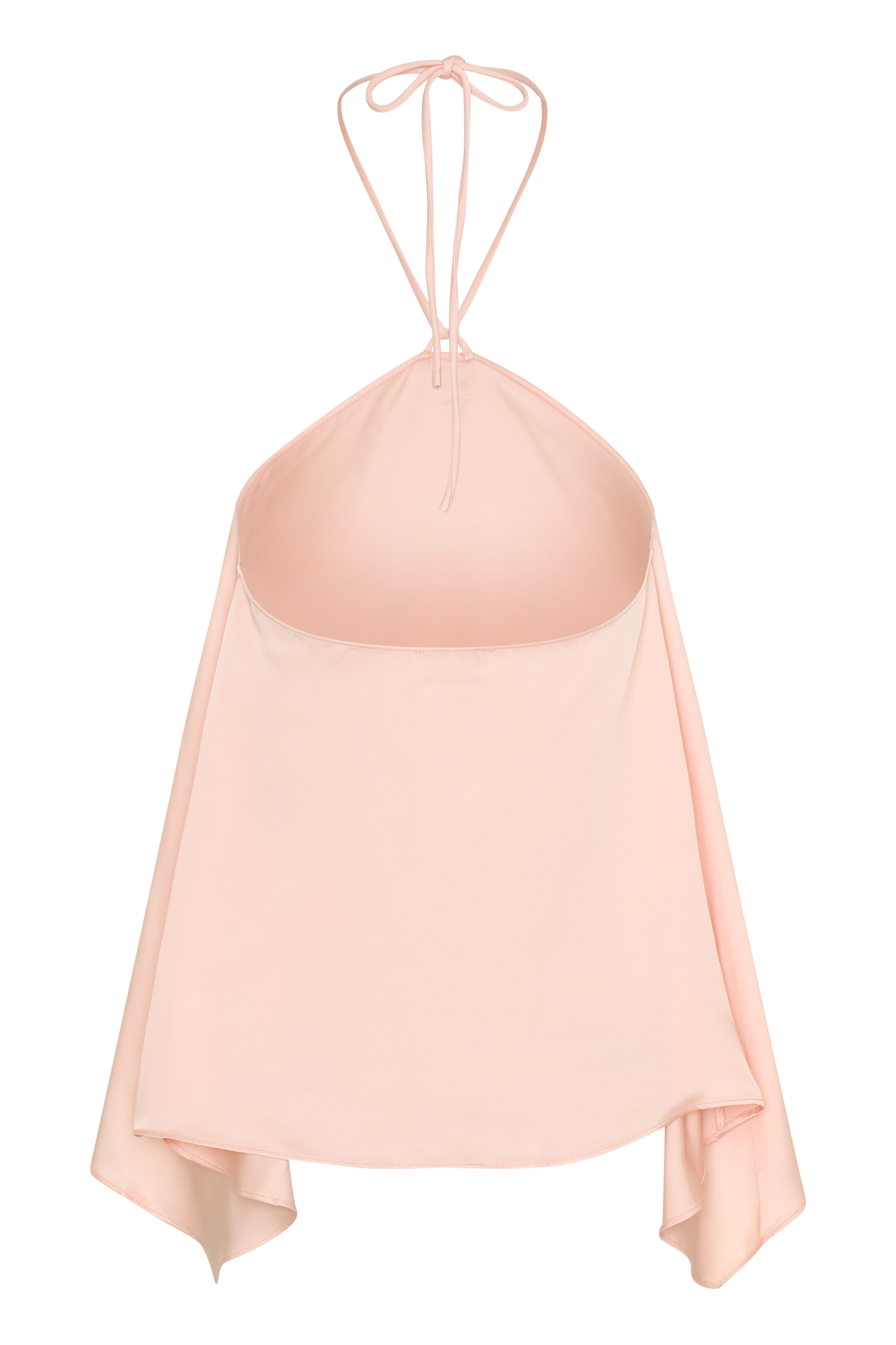 Adelaide Draped Satin Halter Top - Peach #9