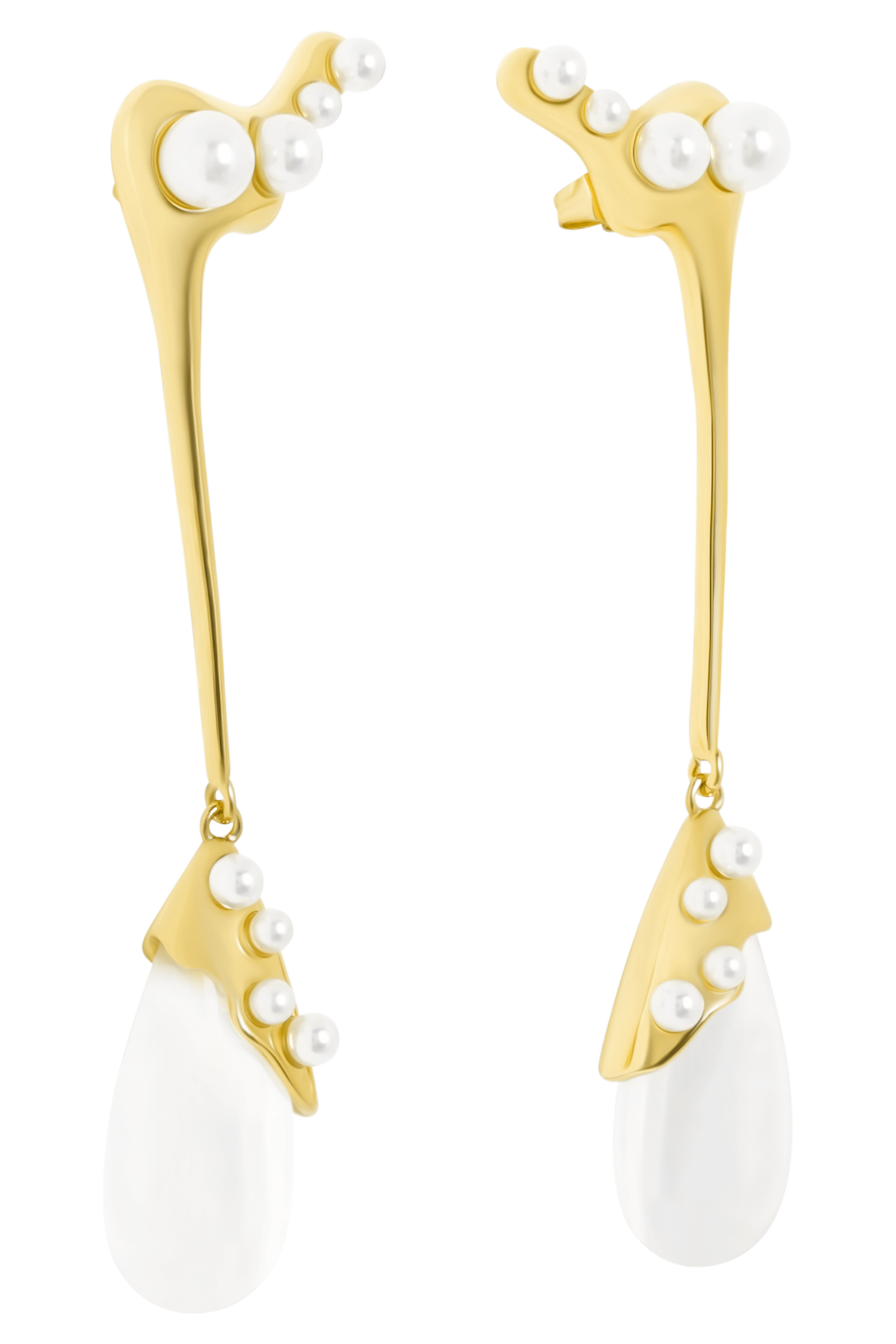 Adelaide Pearl Drop Earrings - Gold #4
