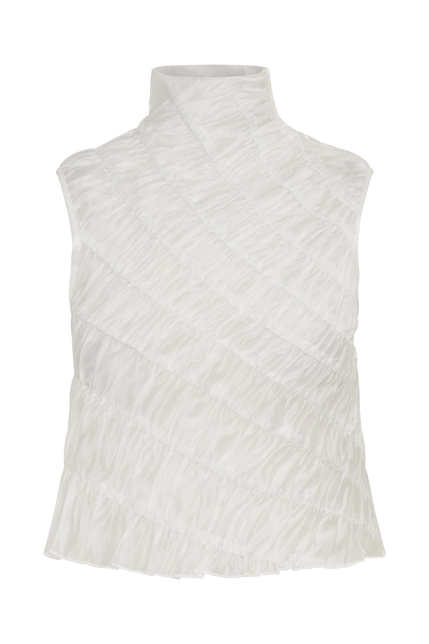 Adella Gathered Sleeveless Top - Ivory #8