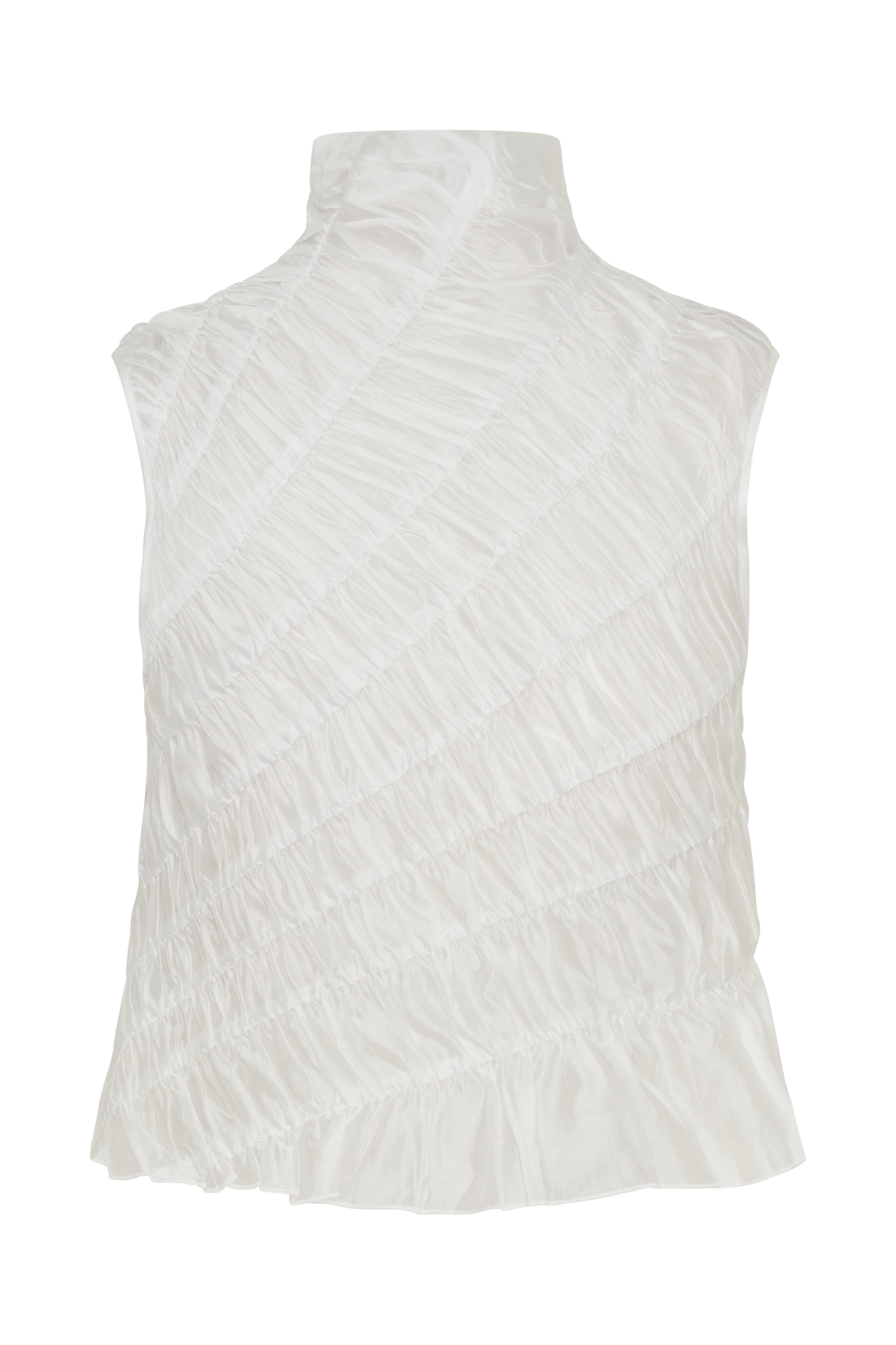 Adella Gathered Sleeveless Top - Ivory #7