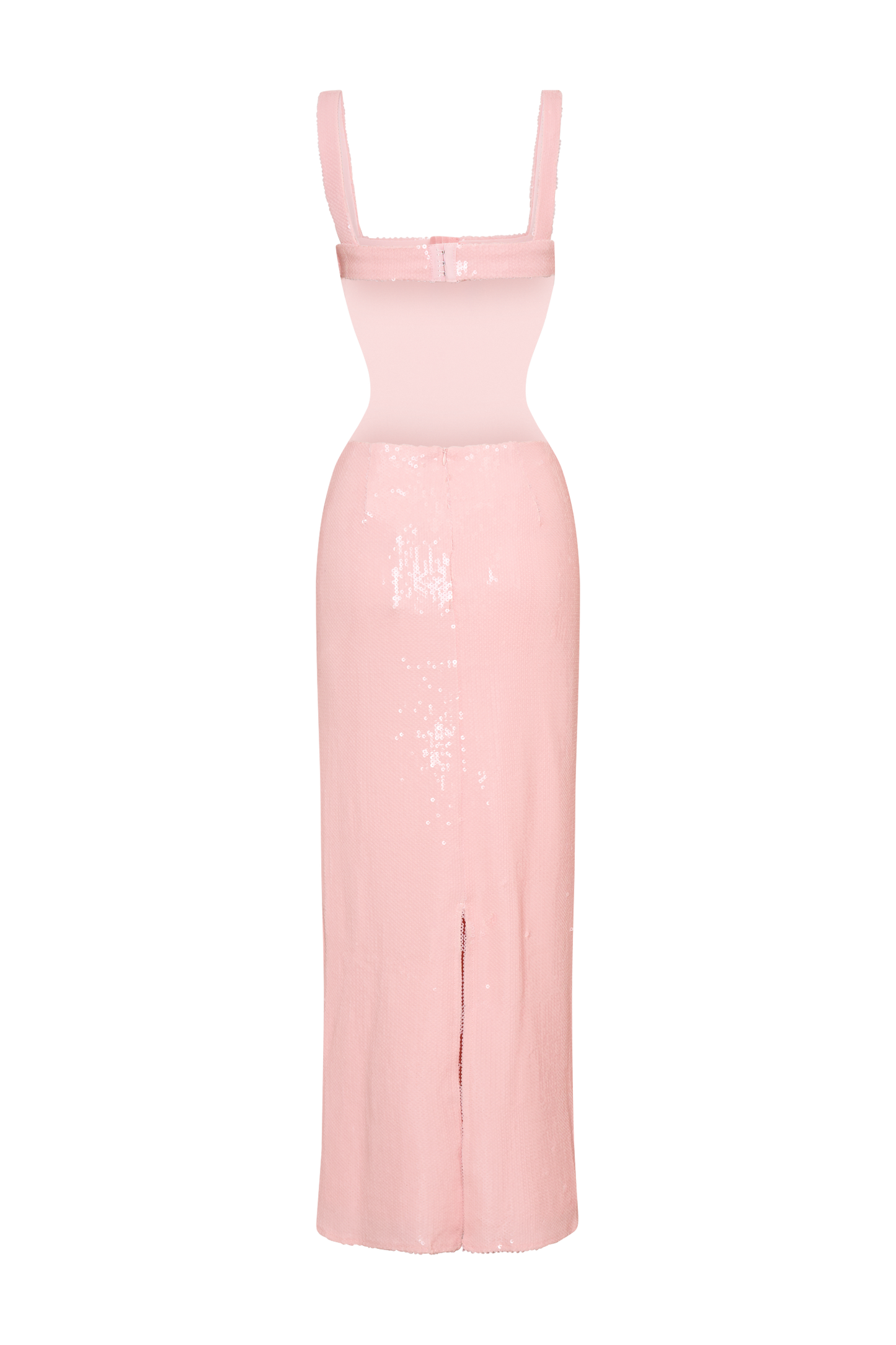 Adoria Sequin Cut Out Maxi Dress - Pale Pink