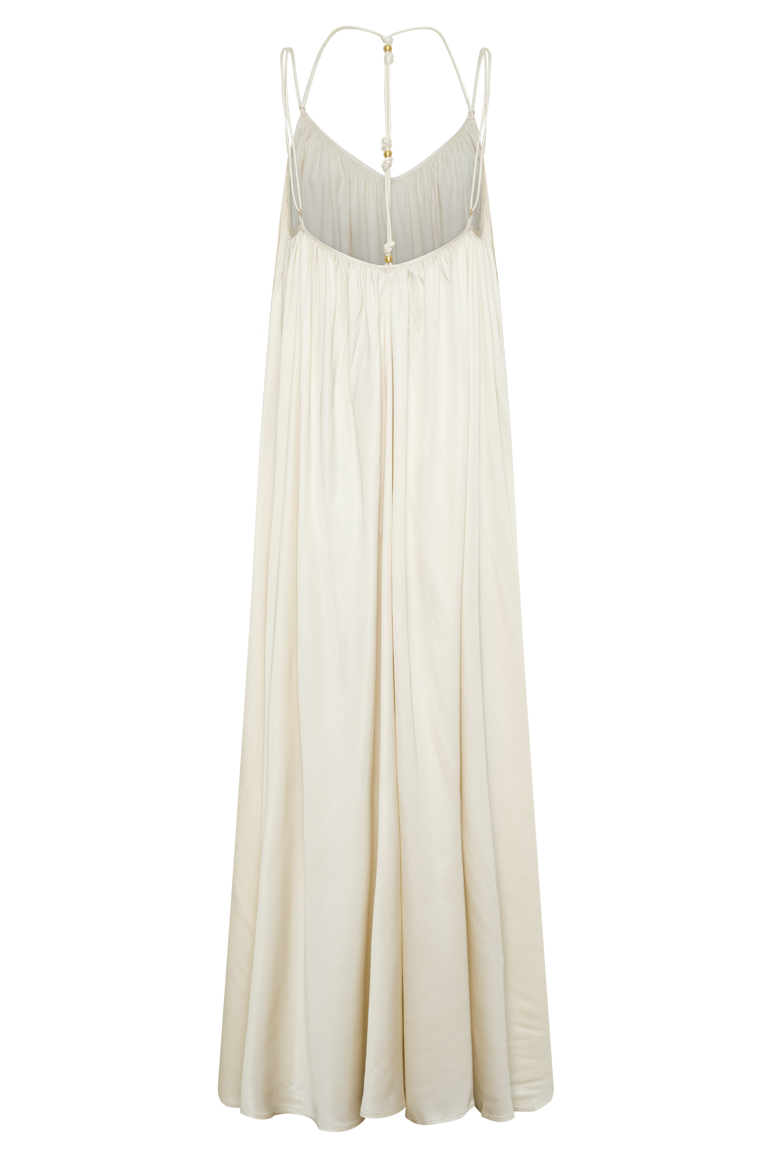 Adriana Satin Gathered Maxi Dress - Buttercream #8