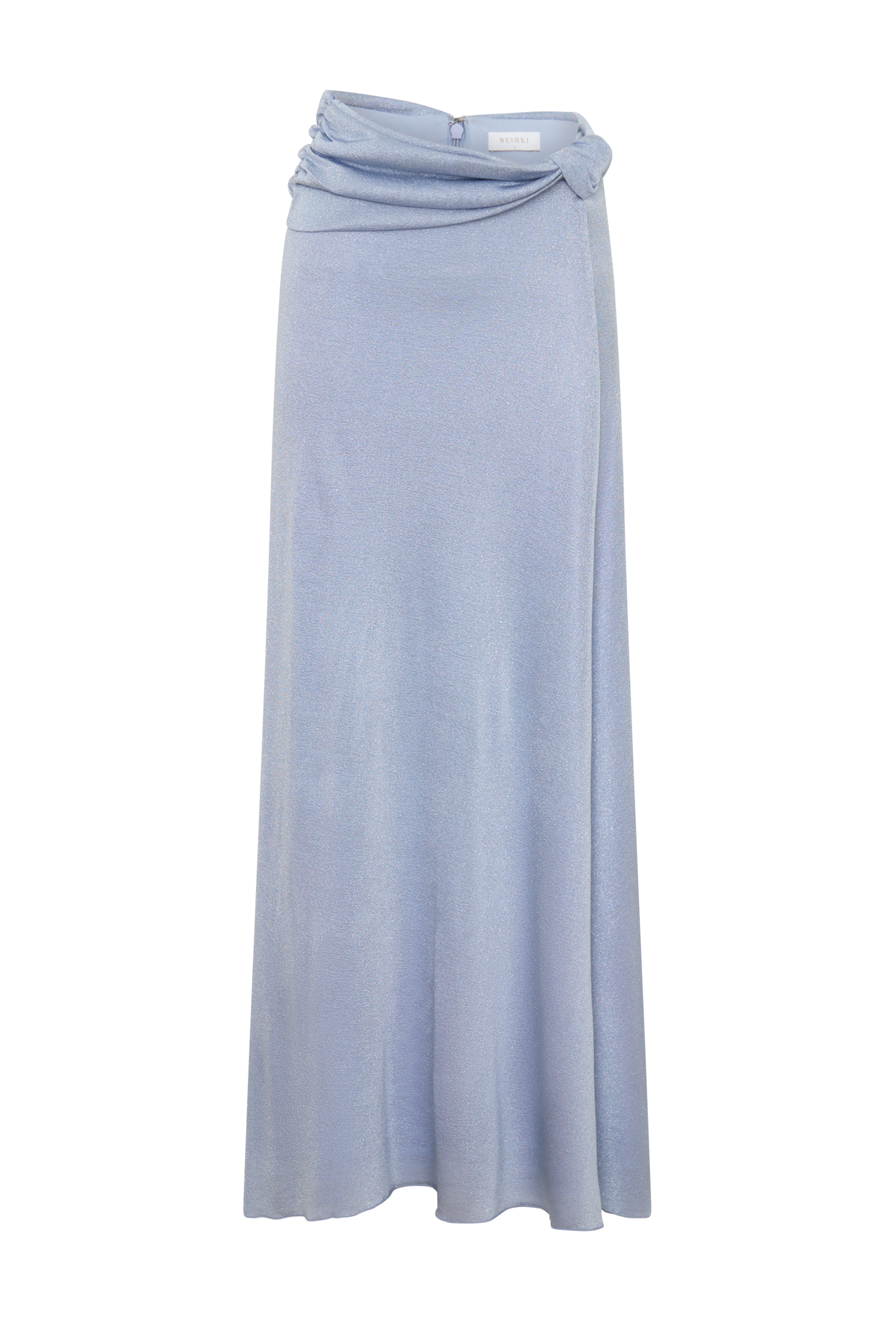 Adrienne Lurex Knot Maxi Skirt - Pastel Blue #9