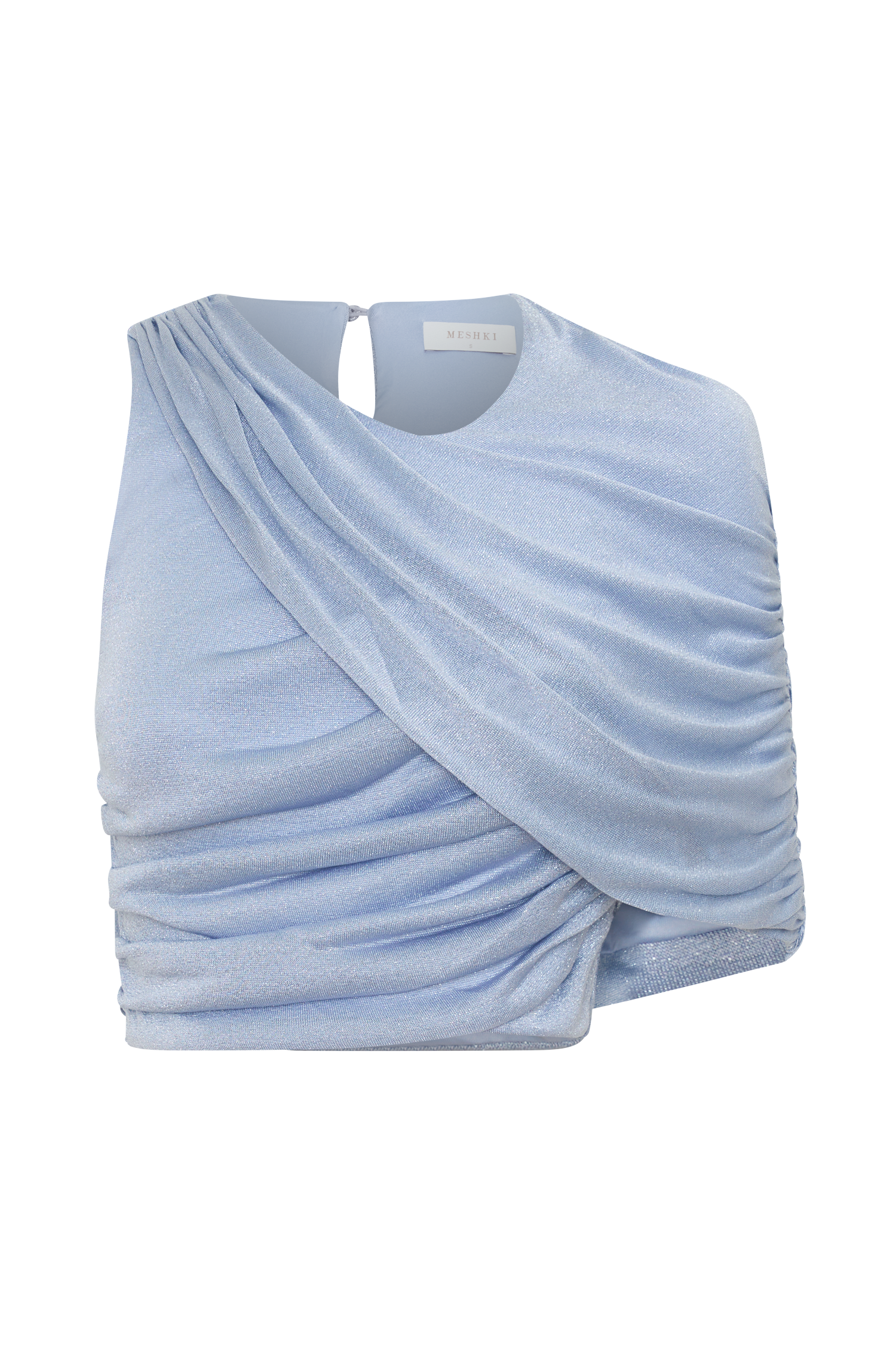 Adrienne One Shoulder Lurex Top - Pastel Blue #9