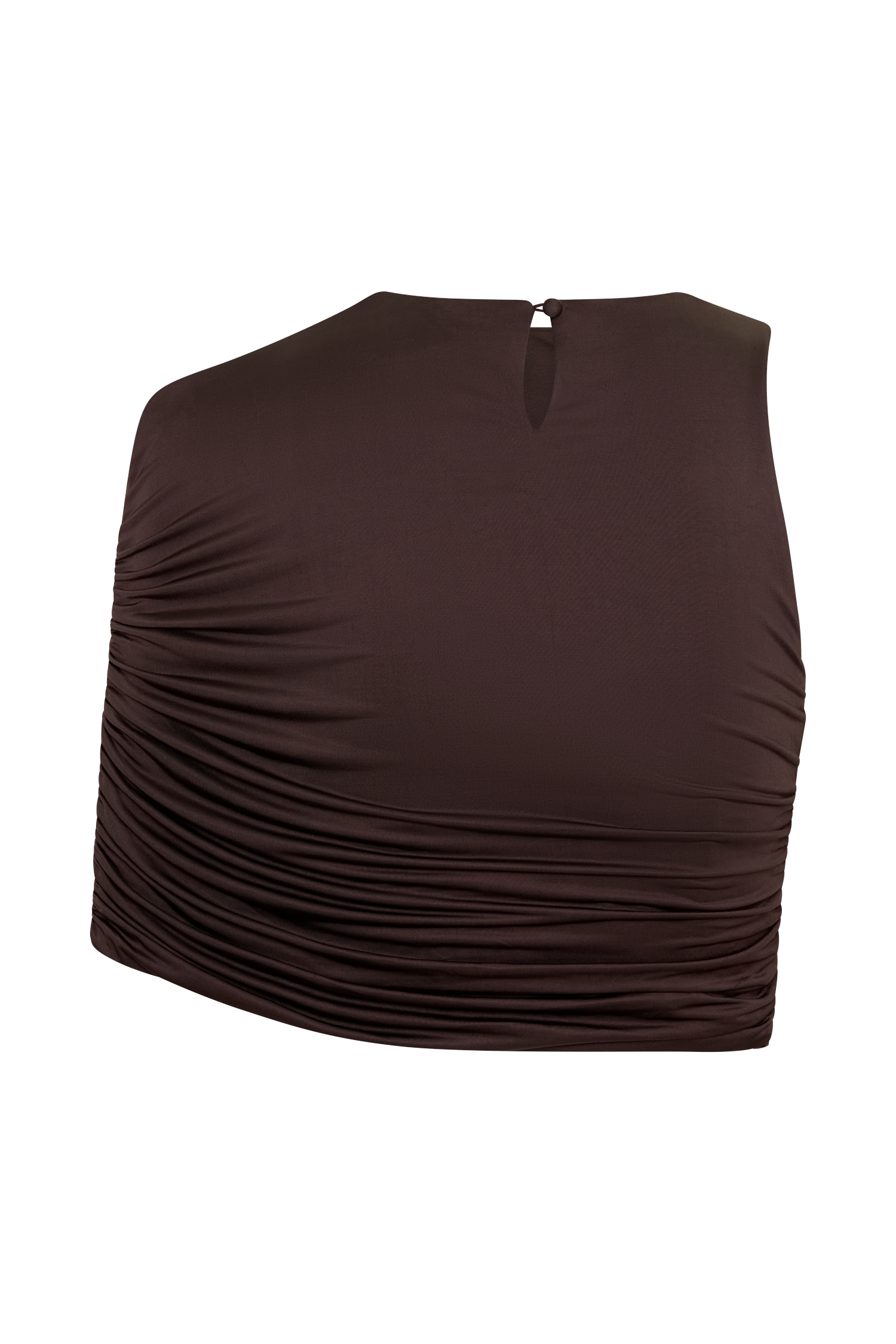 Adrienne One Shoulder Slinky Top - Chocolate #8