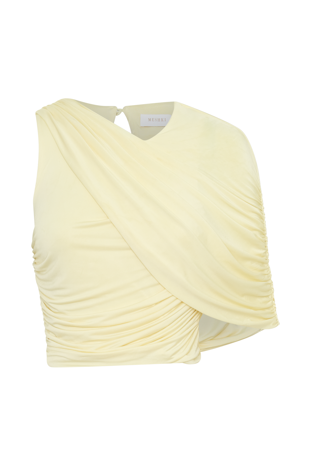 Adrienne One Shoulder Slinky Top - Lemon #9