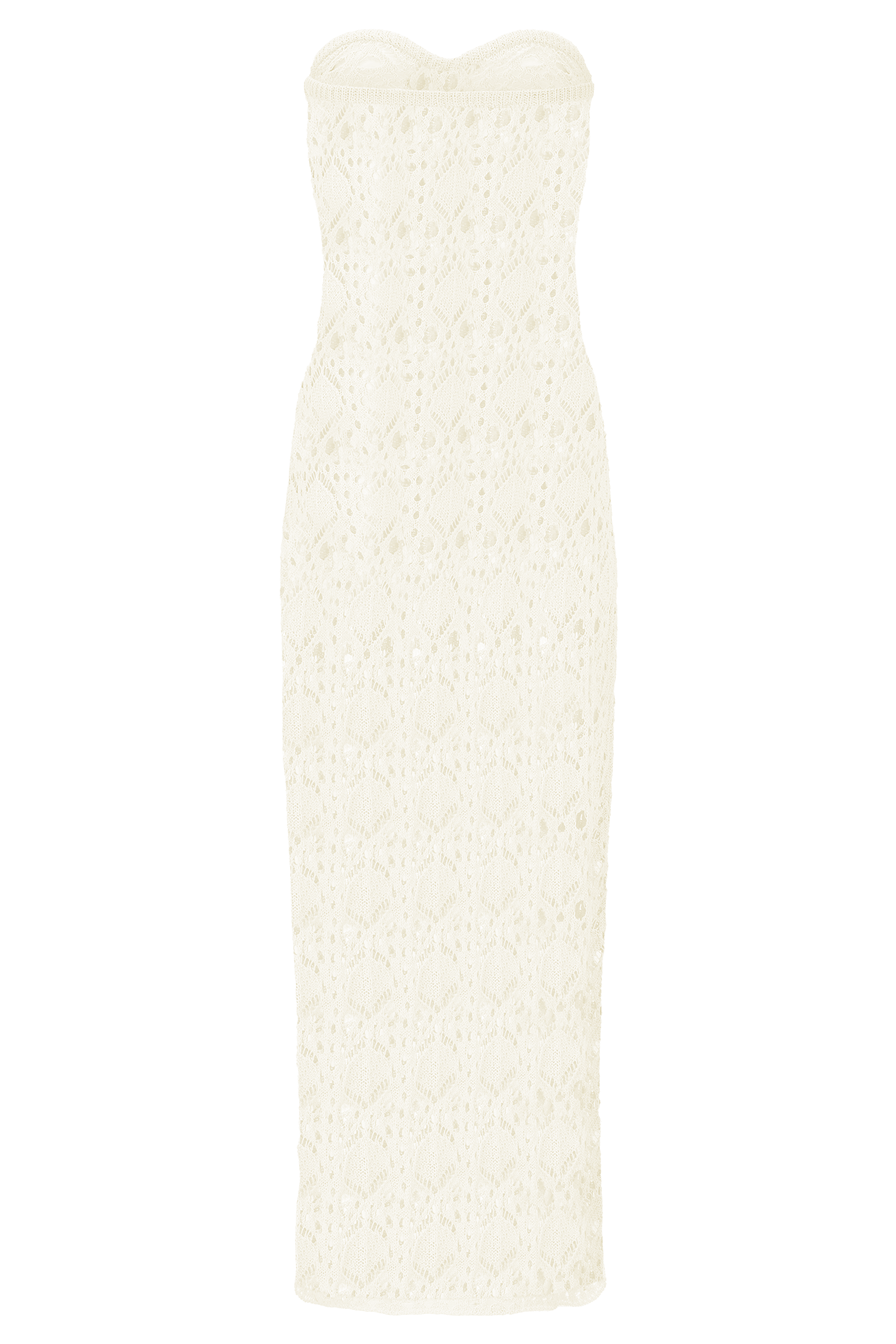 Aeline Strapless Crochet Knit Top - Ivory #6