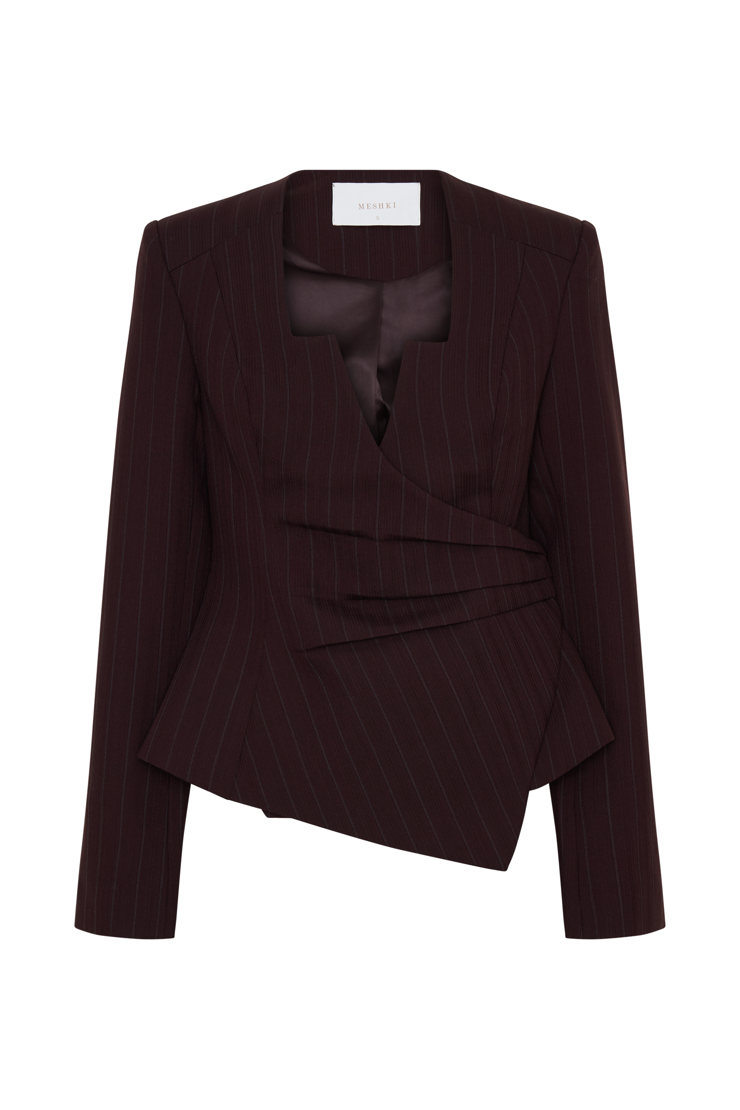 Agatha Square Neck Blazer - Plum Pinstripe #14