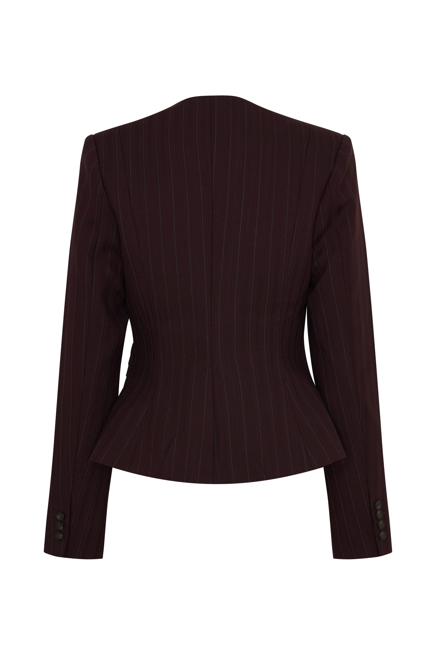 Agatha Square Neck Blazer - Plum Pinstripe #13