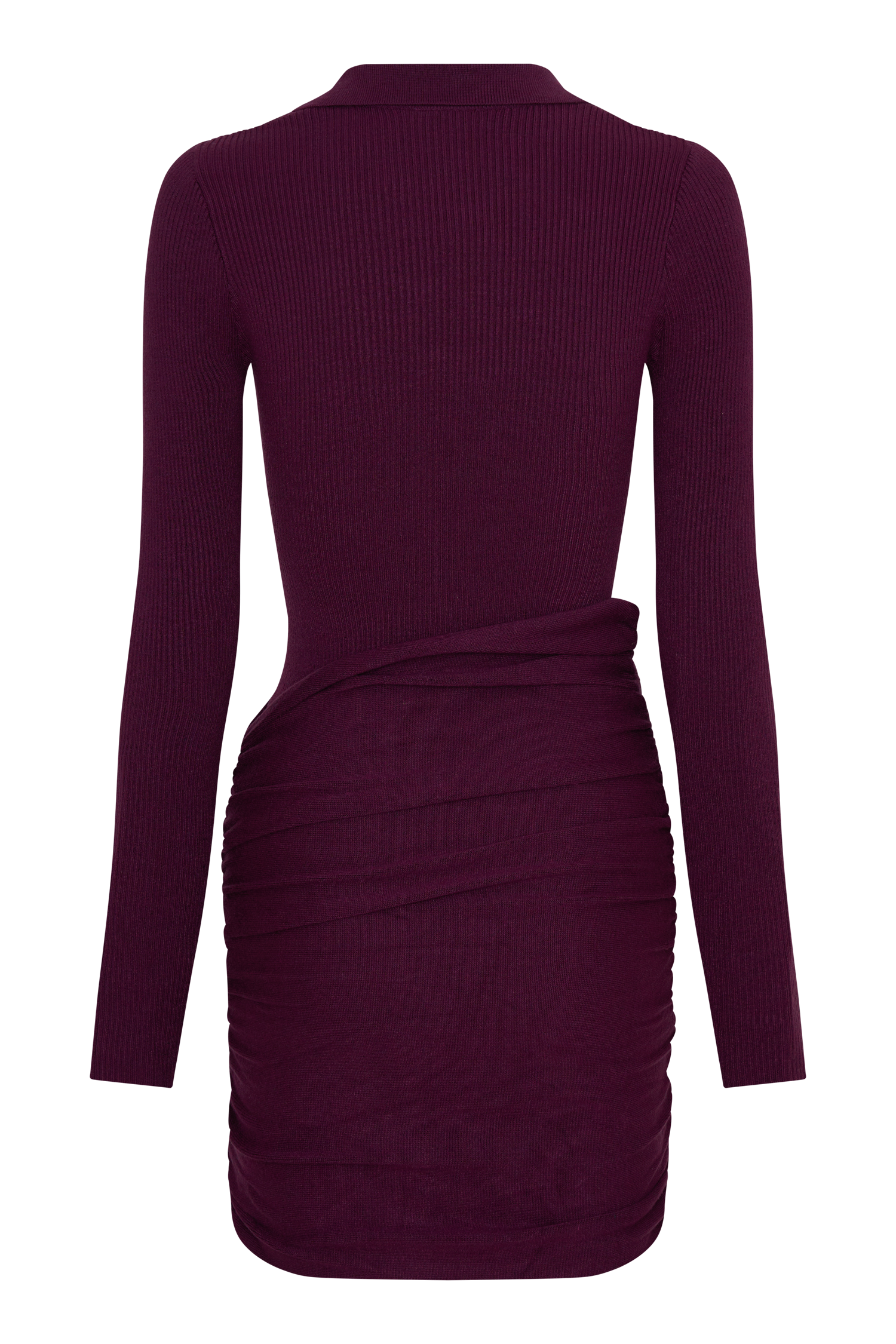 Agness Long Sleeve Button Up Knit Dress - Plum #8