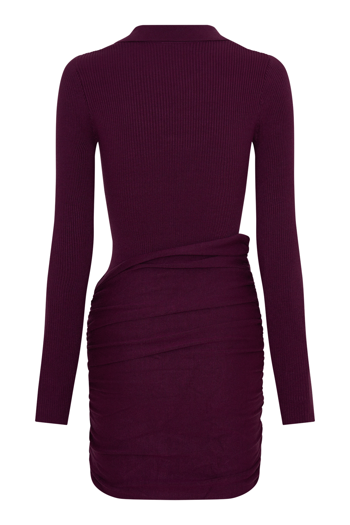 Agness Long Sleeve Button Up Knit Dress - Plum #8