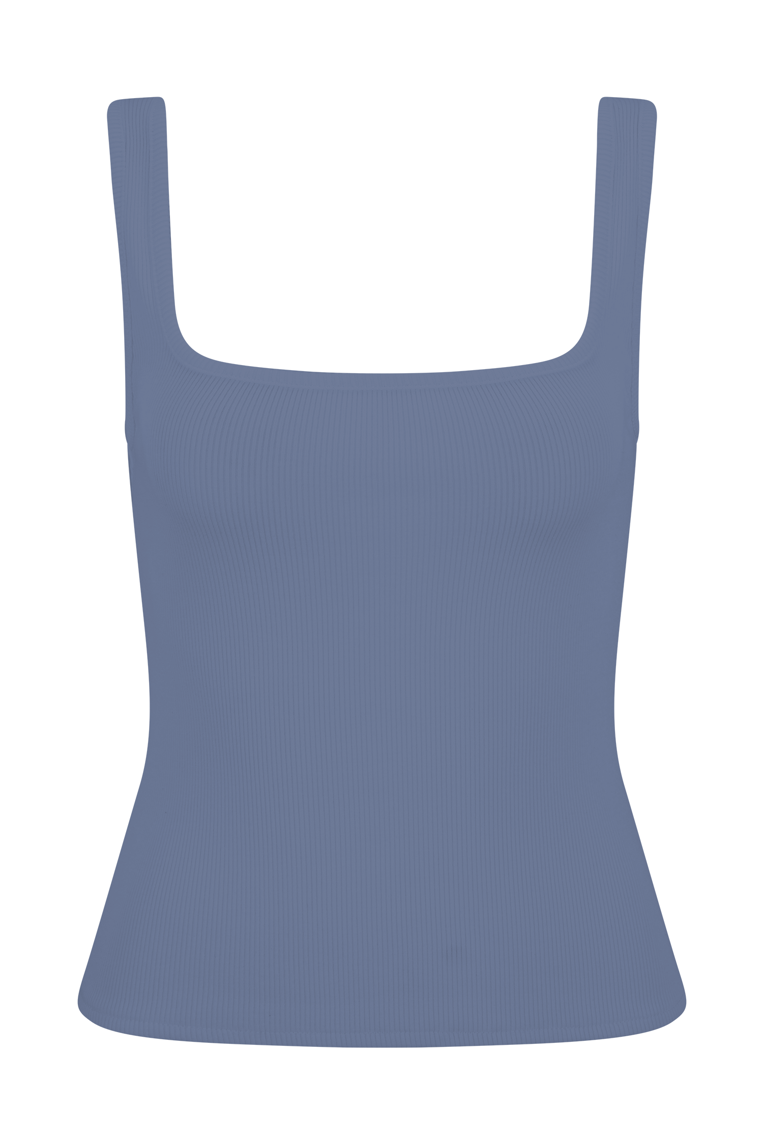 Aisling Ribbed Square Neck Sleeveless Top - Cornflower Blue #10