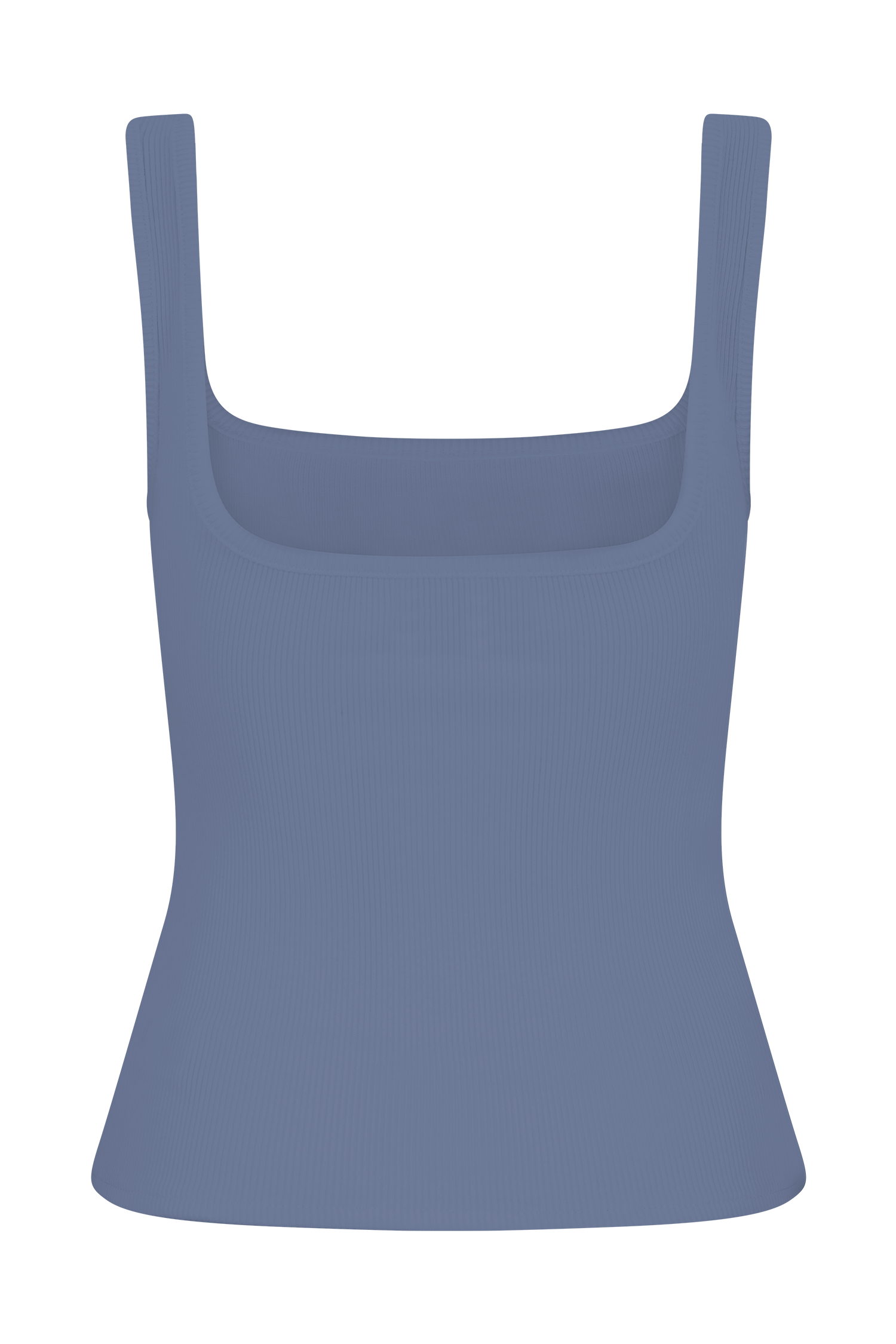 Aisling Ribbed Square Neck Sleeveless Top - Cornflower Blue #9