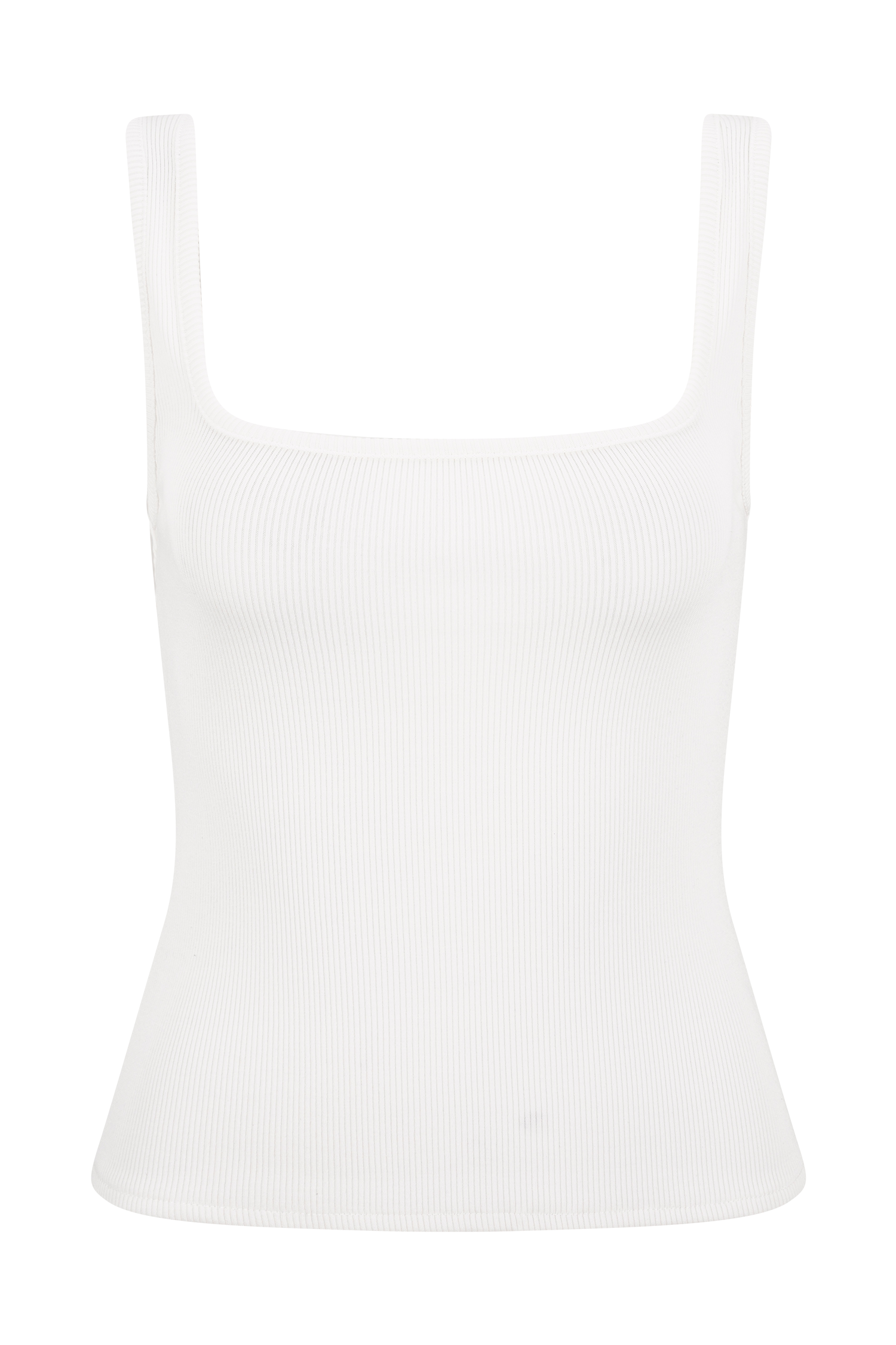 Aisling Ribbed Square Neck Sleeveless Top - Ivory #9