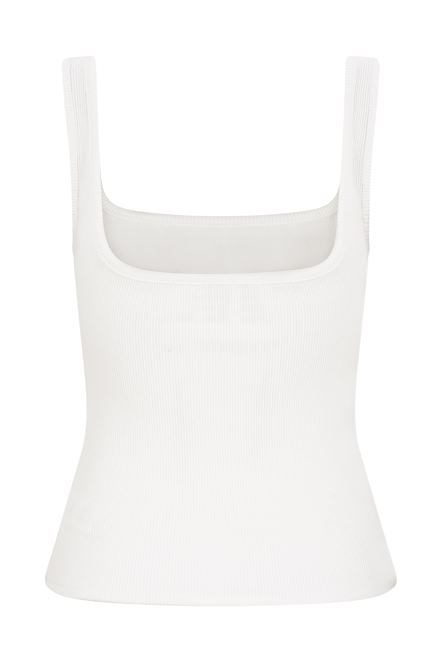 Aisling Ribbed Square Neck Sleeveless Top - Ivory #8
