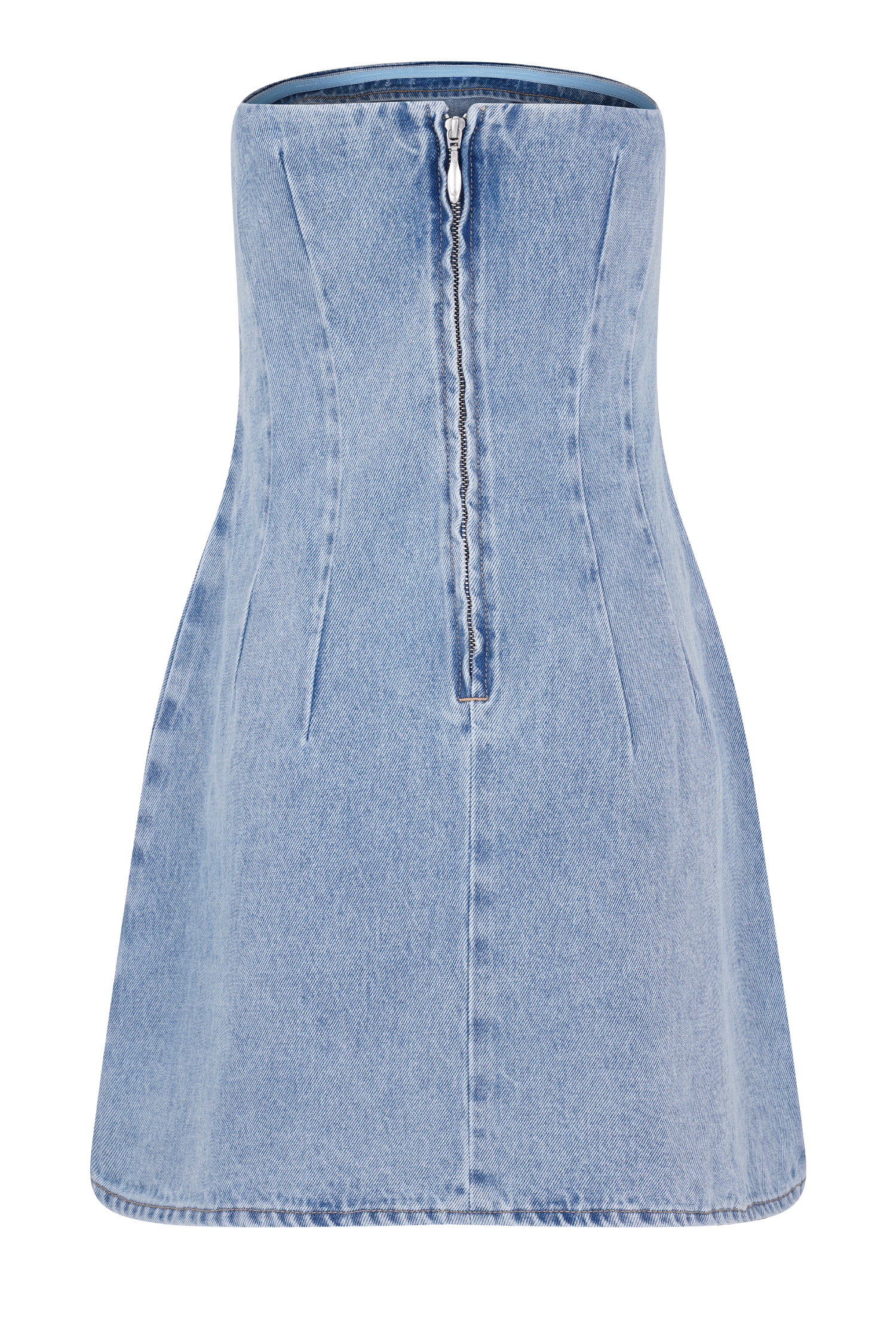 Akira Embroidered Denim Mini Dress - Mid Blue #8