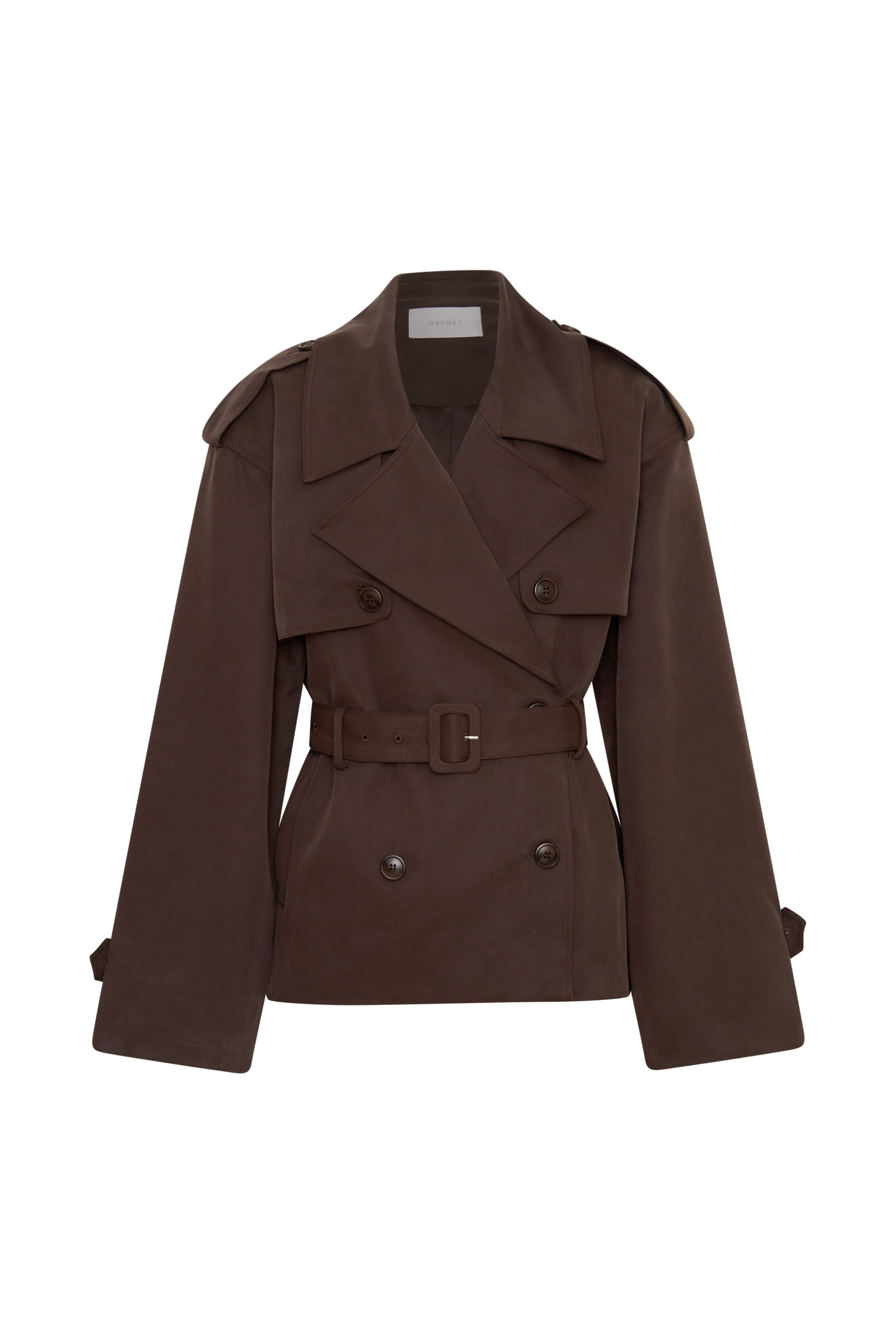 Alden Short Trench Jacket - Chocolate