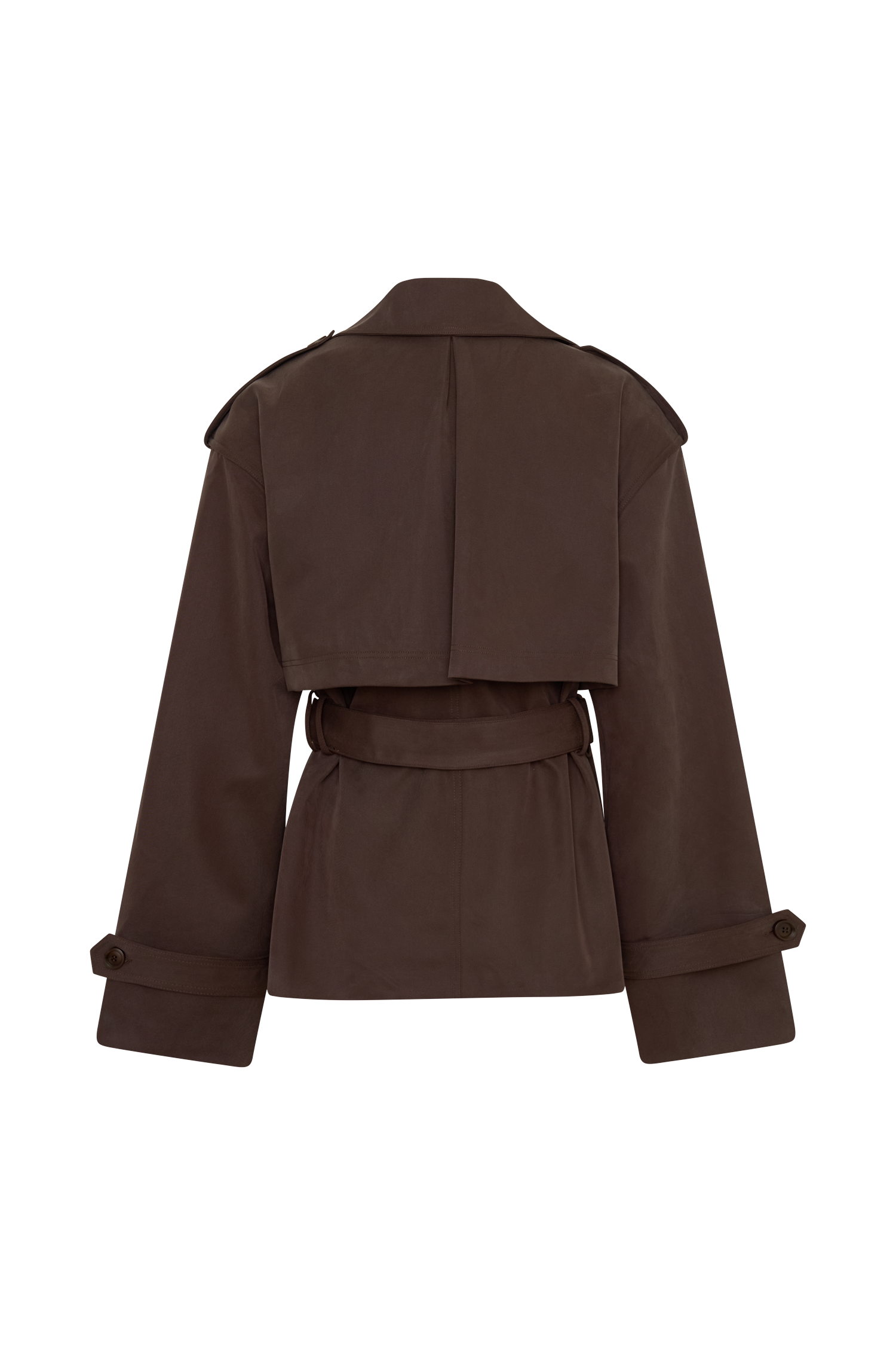 Alden Short Trench Jacket - Chocolate #12