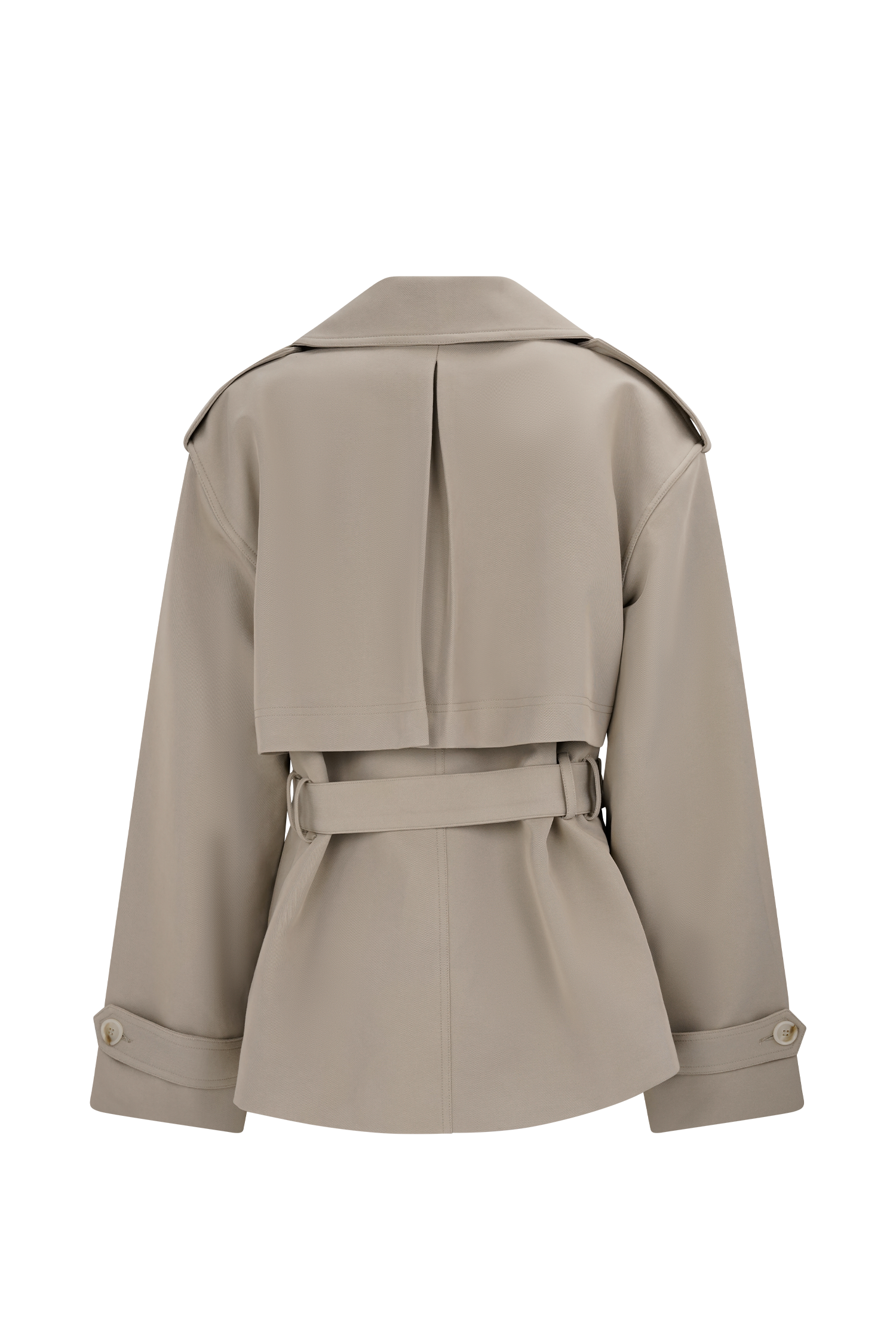Alden Short Trench Jacket - Pebble | MESHKI UK