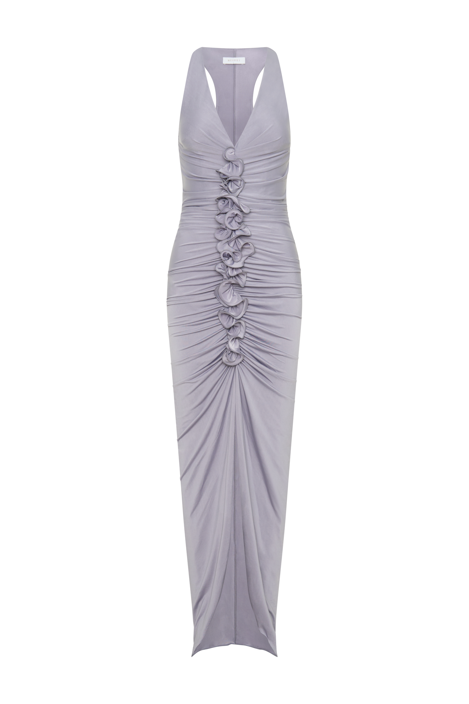 Alessandra Slinky Ruffle Maxi Dress - Grey #9