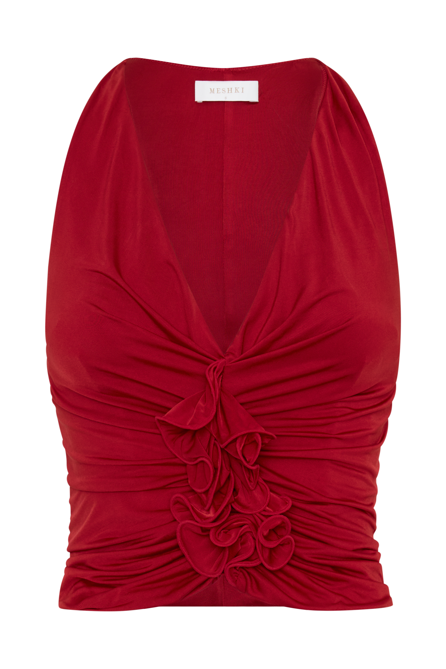 Alessandra Slinky Ruffle Top - Ruby #7