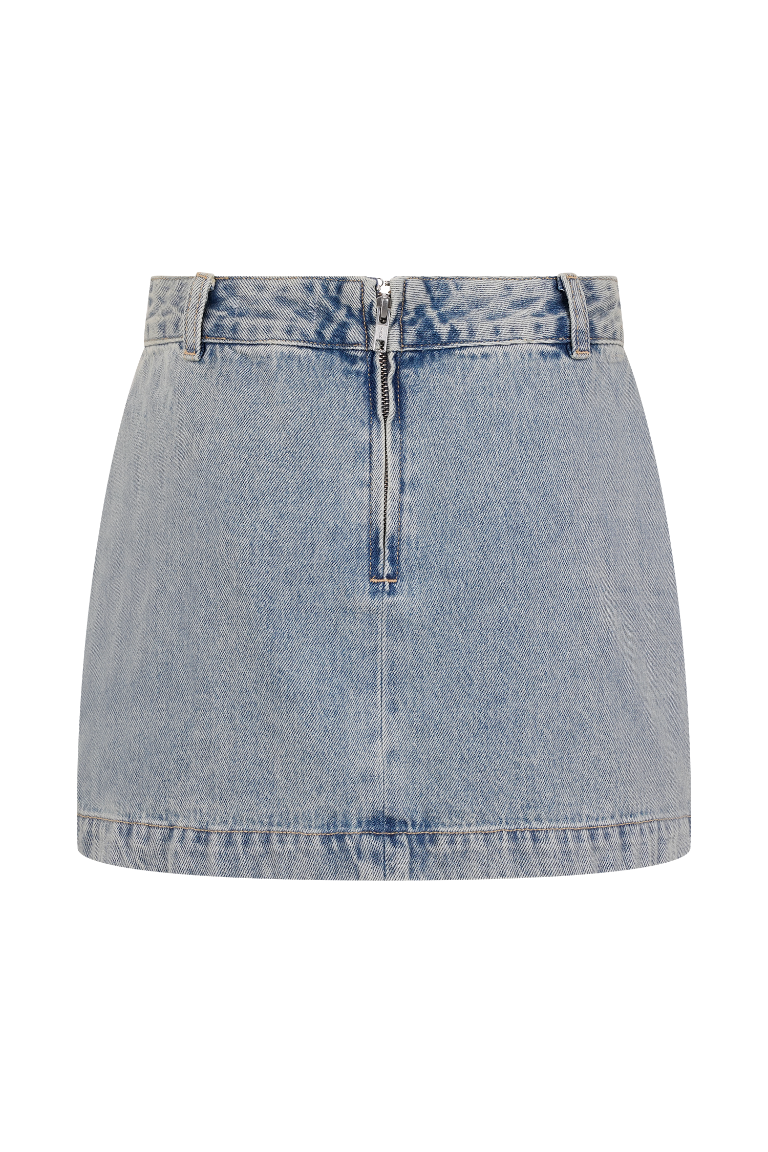 Alessia Embroidered Denim Mini Skirt - Light Vintage #8