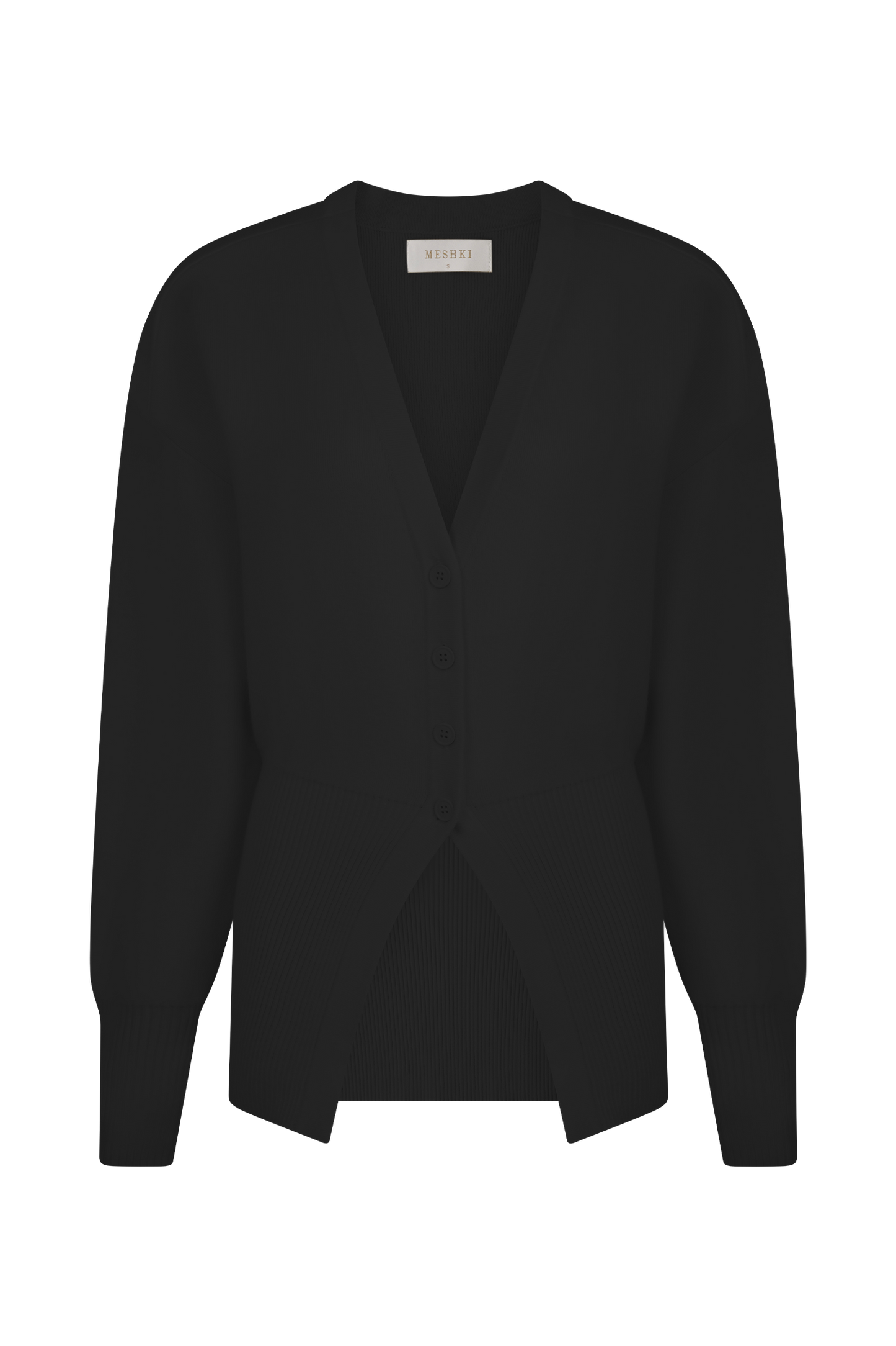 Alexia Buttoned Oversized Cardigan - Black