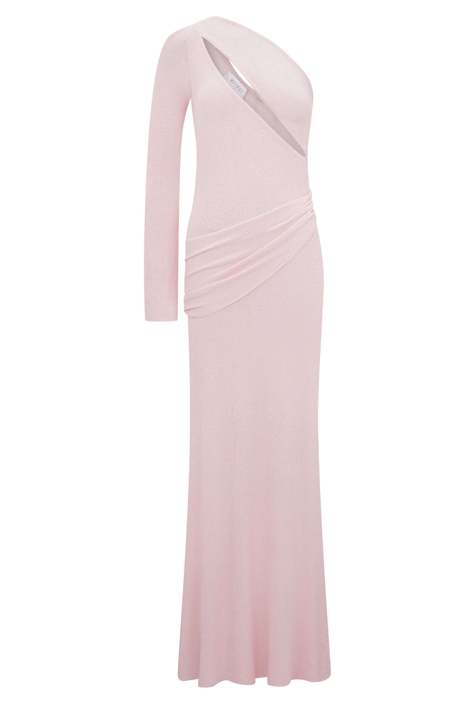 Alexius One Shoulder Knit Maxi Dress - Dusty Pink | MESHKI UK Alexius One Shoulder Knit Maxi Dress - Dusty Pink | MESHKI UK
