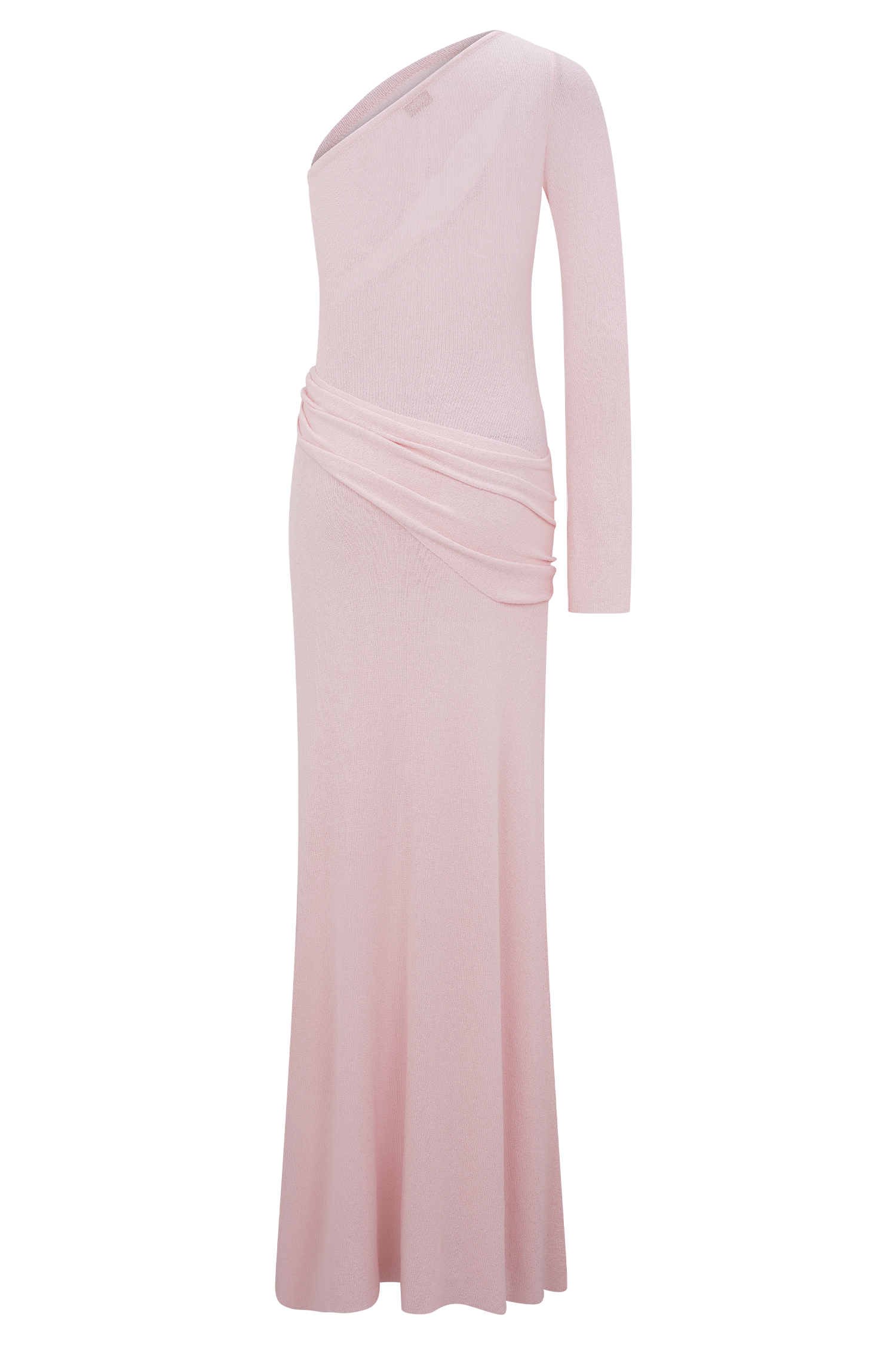 Alexius One Shoulder Knit Maxi Dress - Dusty Pink #7