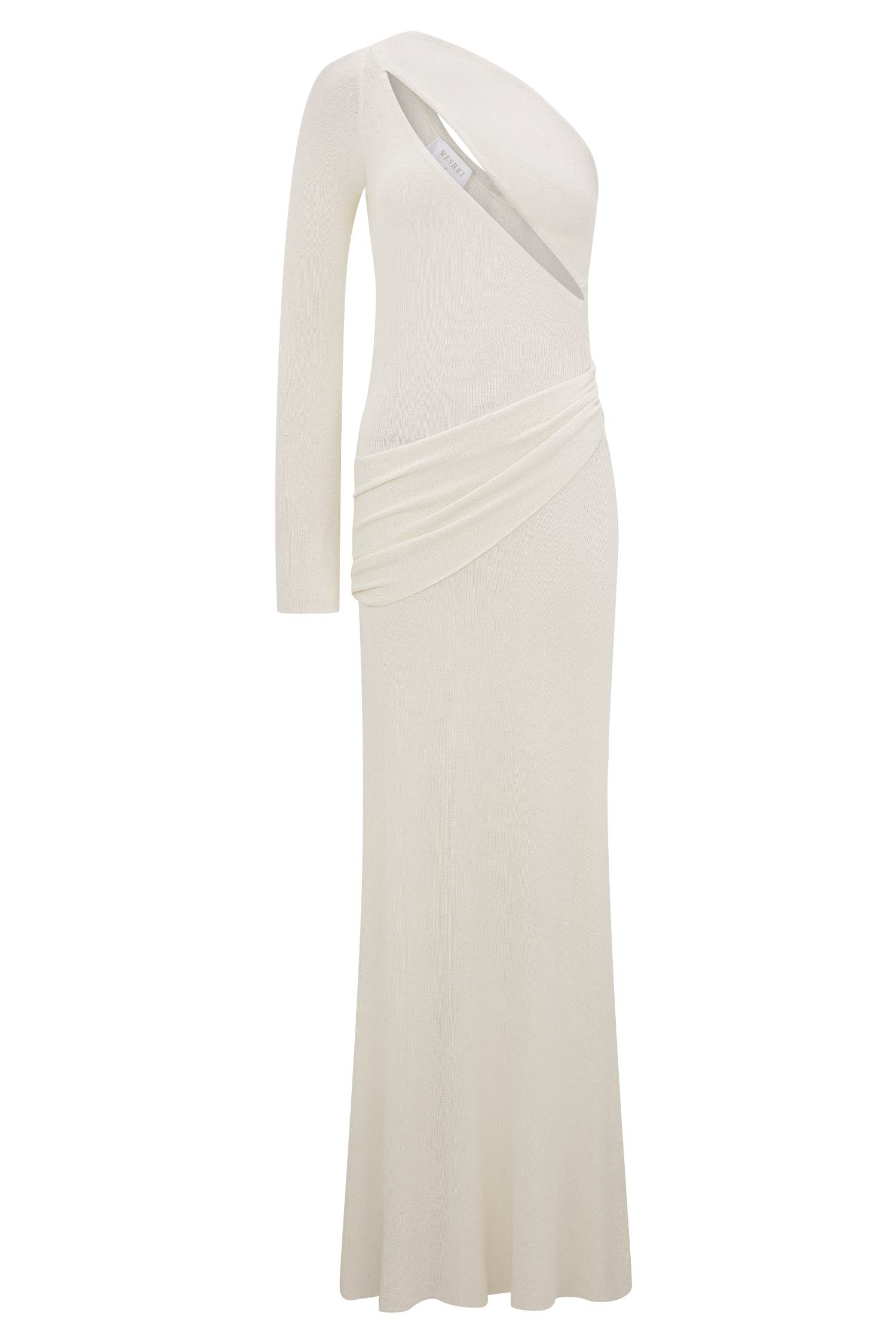 Alexius One Shoulder Knit Maxi Dress - Ivory #12