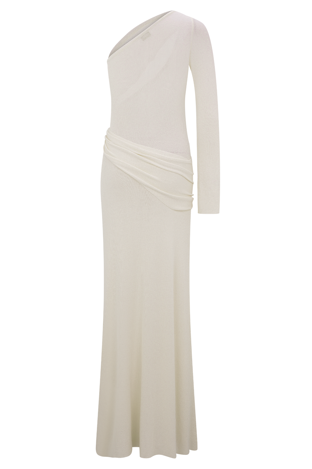 Alexius One Shoulder Knit Maxi Dress - Ivory #11
