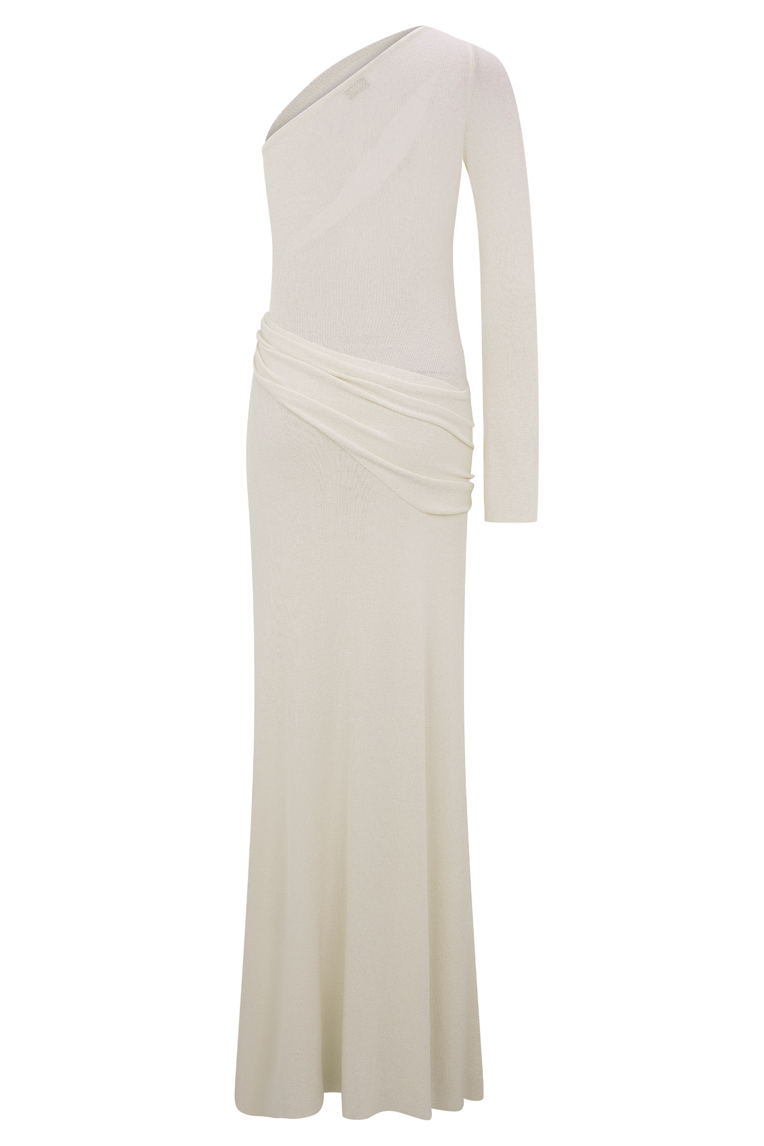 Alexius One Shoulder Knit Maxi Dress - Ivory #11