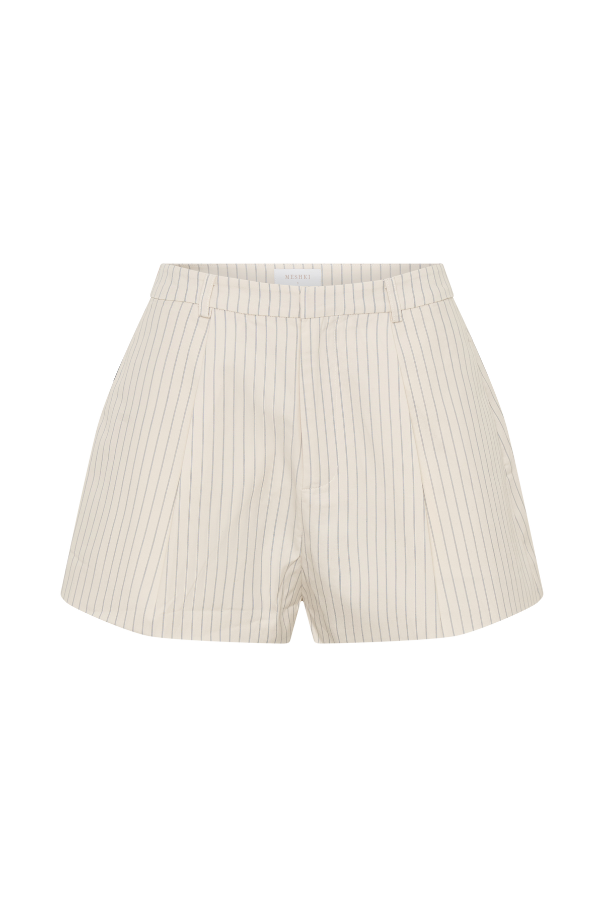 Alina Pintuck Cotton Shorts - Stripe #8