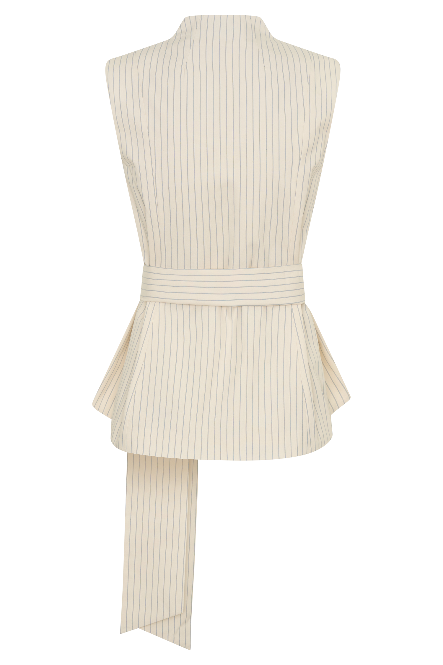 Alina Waist Tie Sleeveless Top - Stripe #11