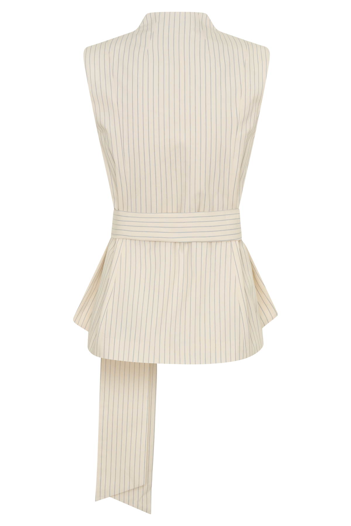 Alina Waist Tie Sleeveless Top - Stripe #11