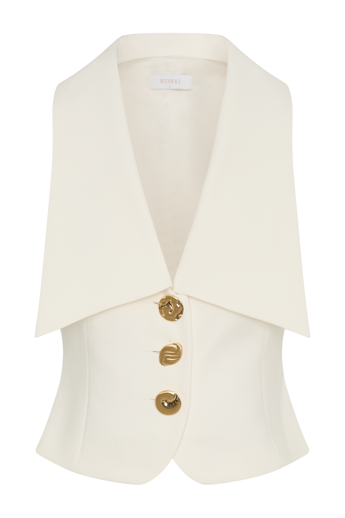 Alix Mixed Button Vest - Ivory #9