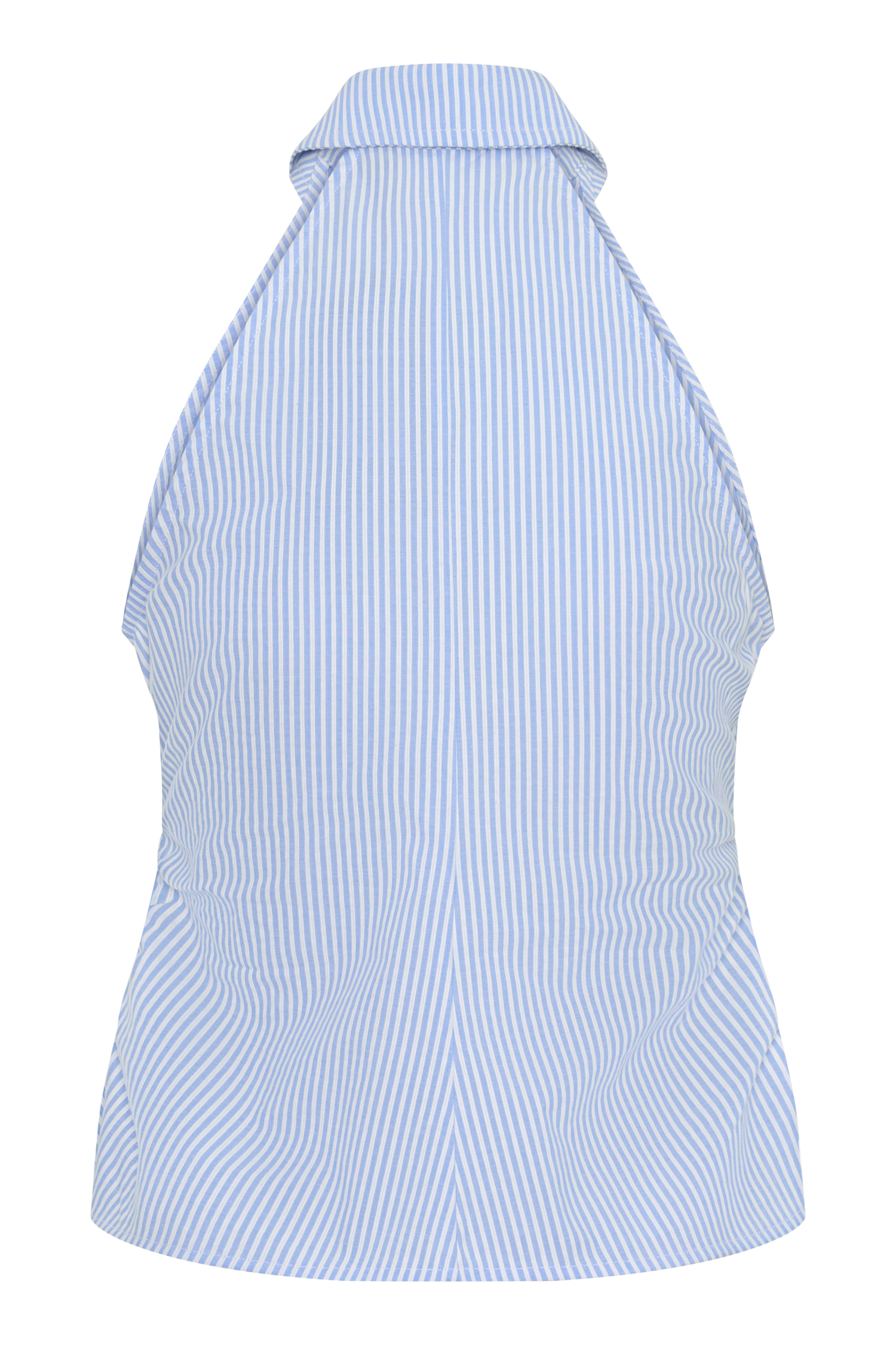 Allison Halter Sleeveless Shirt - Blue Pinstripe #8